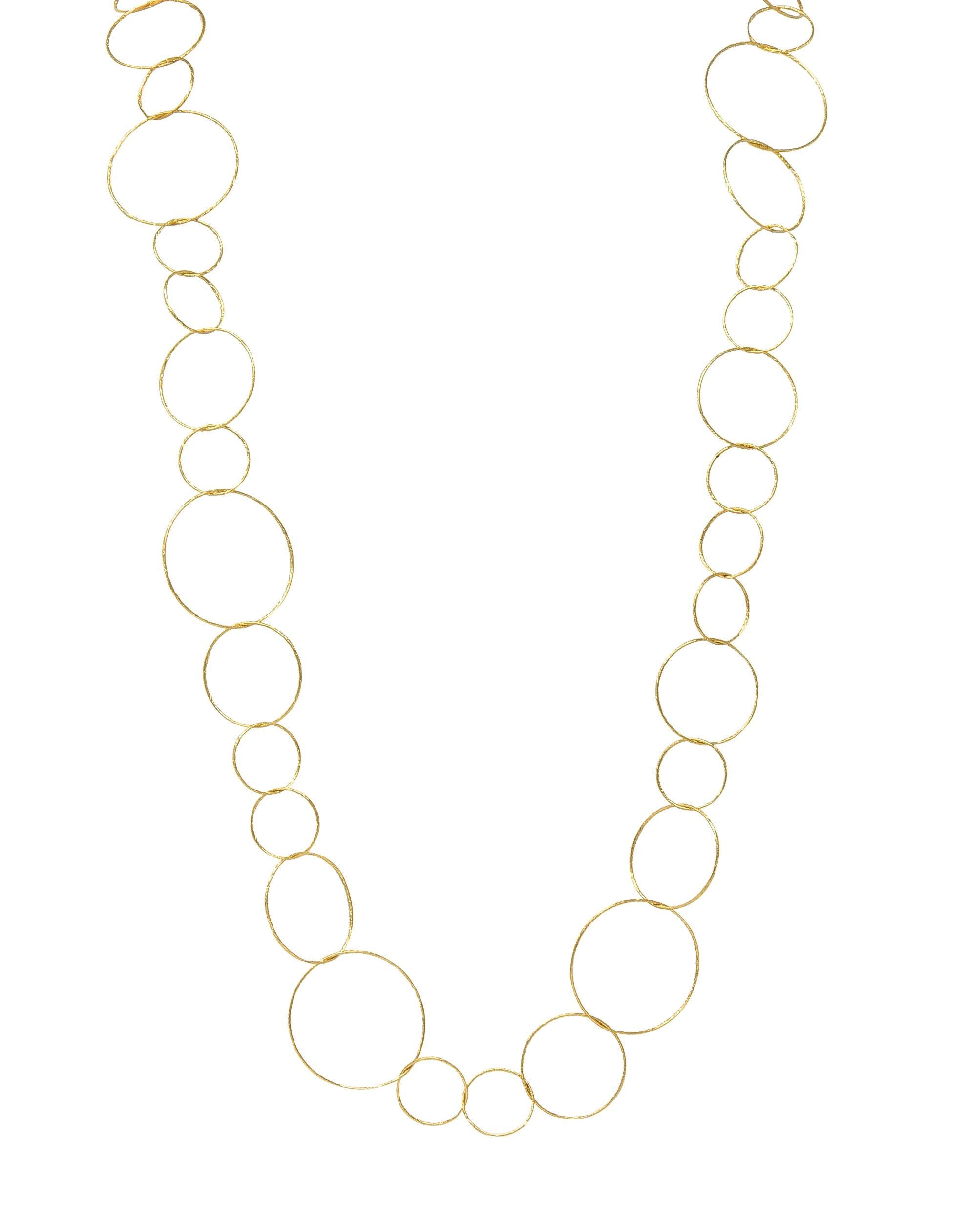 Paloma Picasso Tiffany & Co. 2000's 18K Gold Hammered Circles Chain Necklace