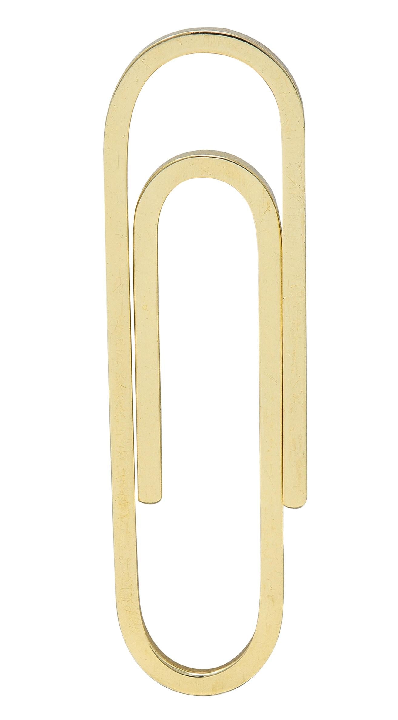 Tiffany & Co. 1990's 14 Karat Yellow Gold Vintage Large Paperclip