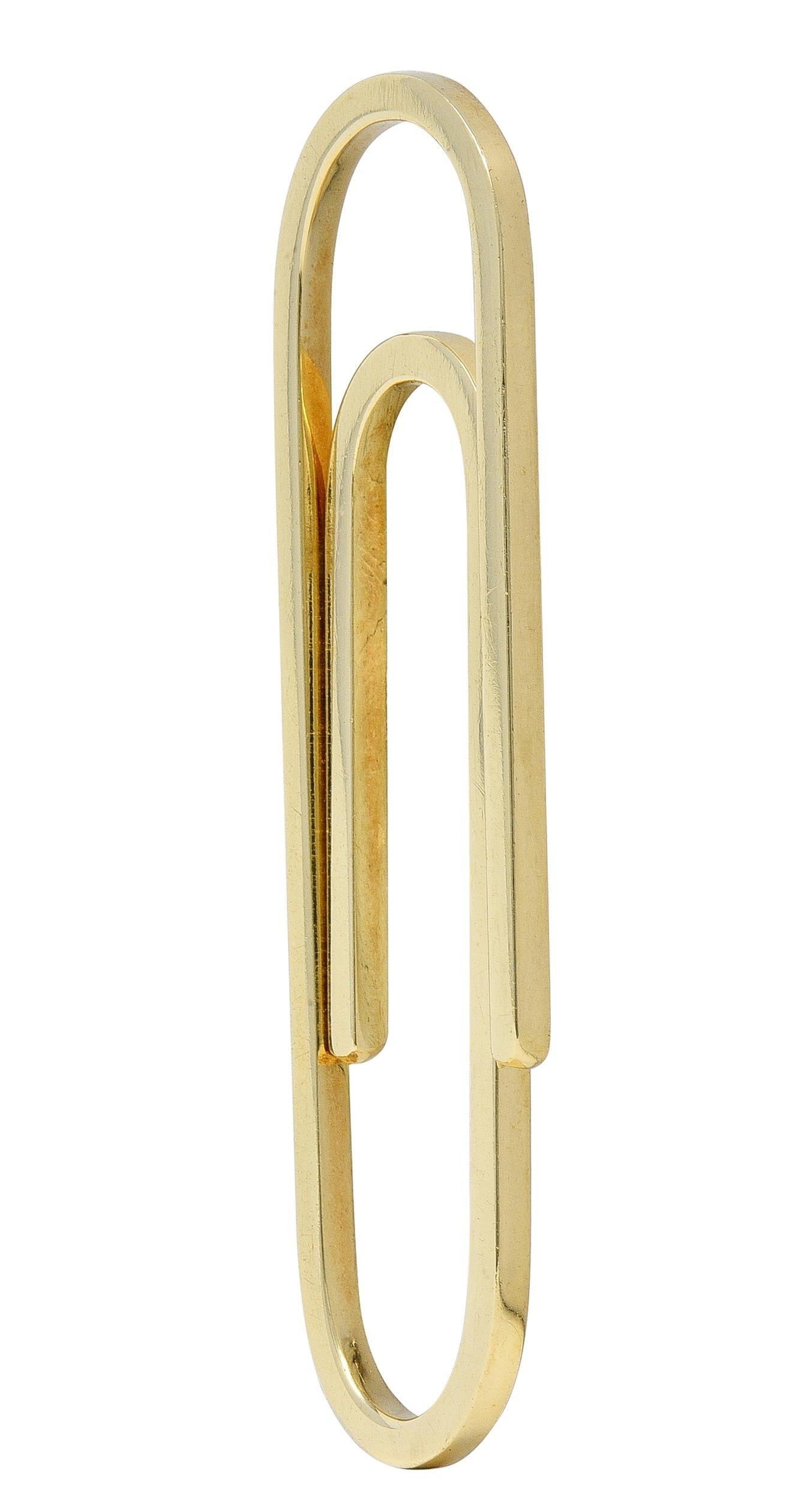 Tiffany & Co. 1990's 14 Karat Yellow Gold Vintage Large Paperclip