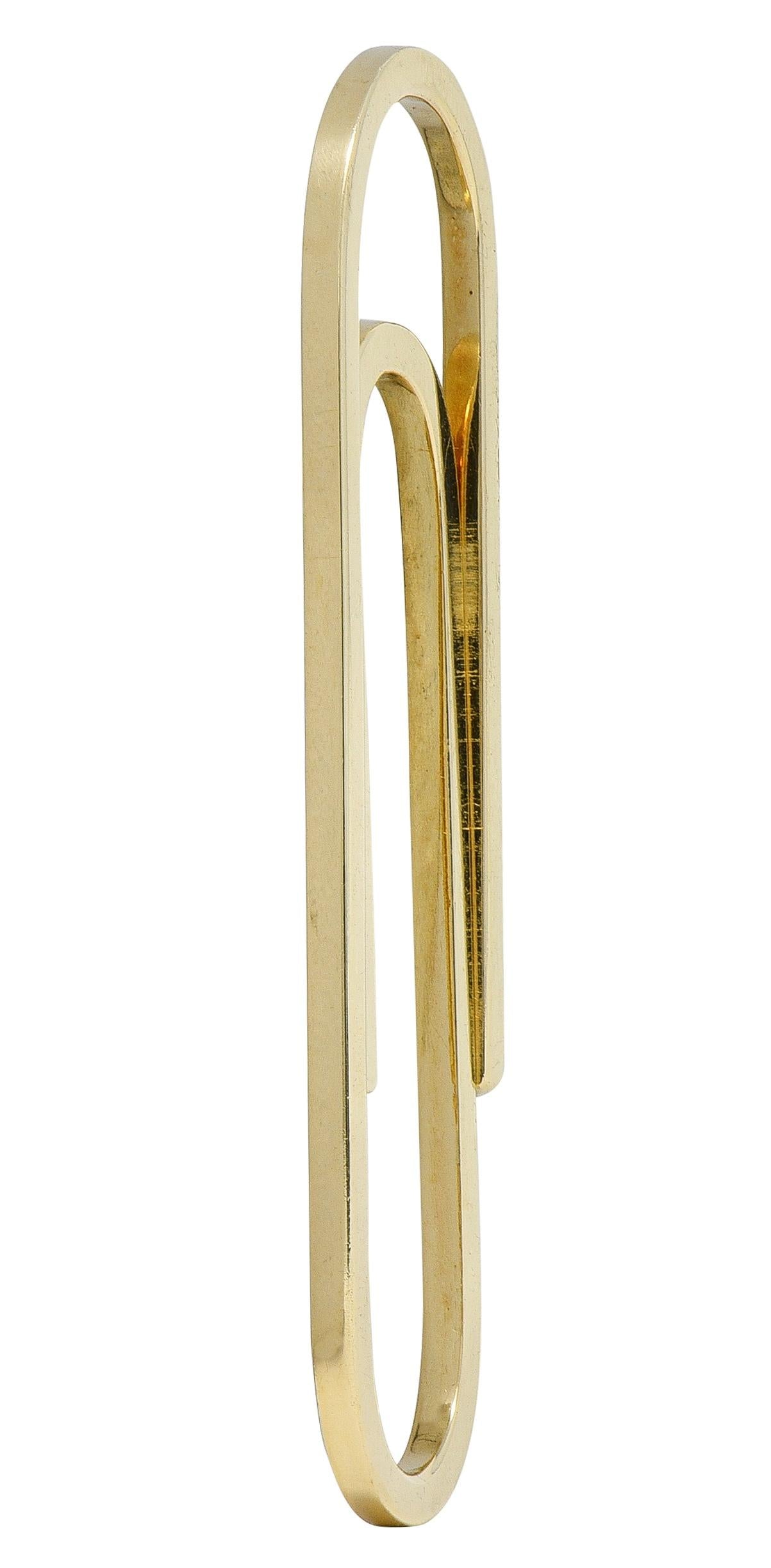 Tiffany & Co. 1990's 14 Karat Yellow Gold Vintage Large Paperclip