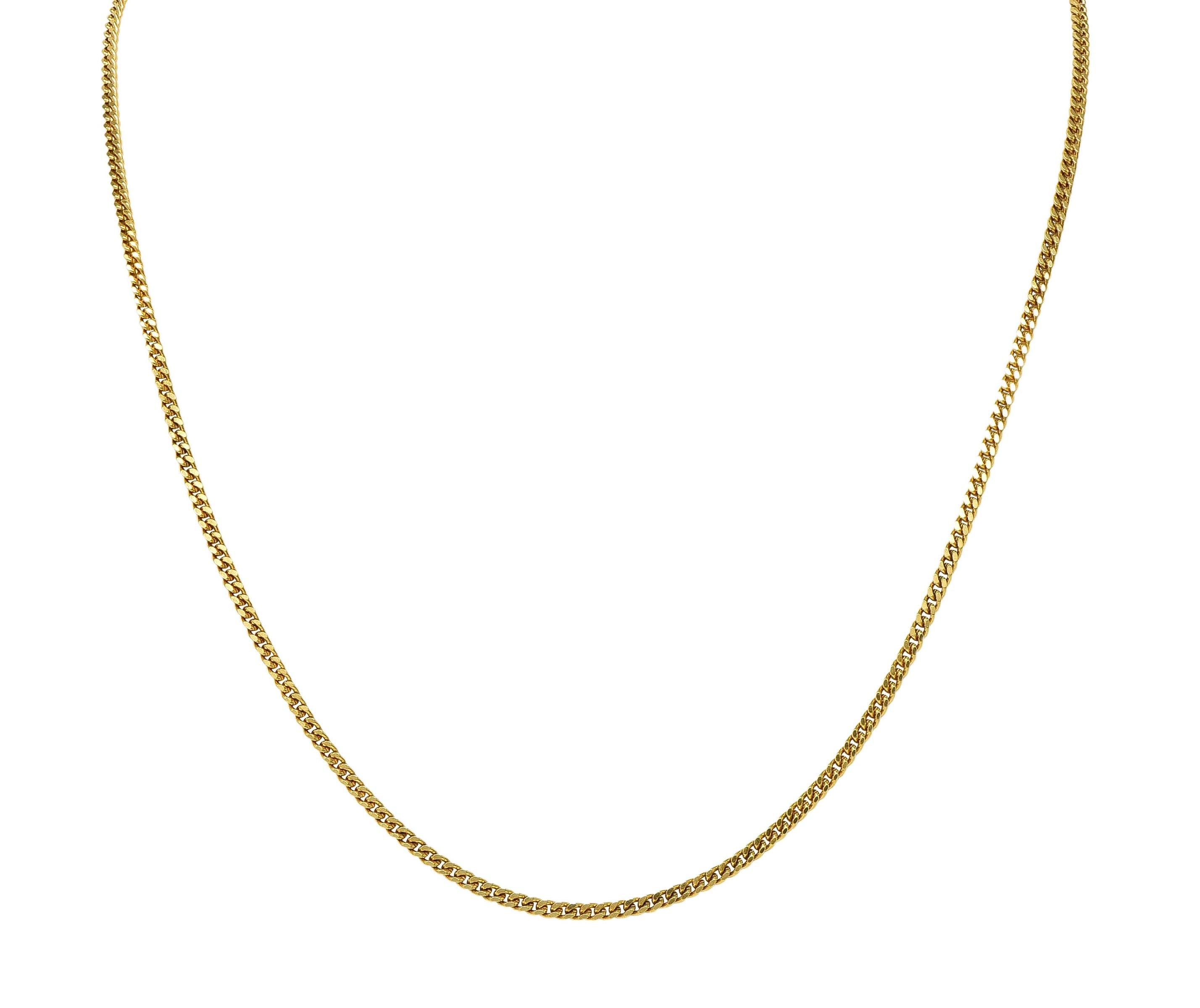 Bulgari 1990's 18 Karat Yellow Gold Vintage Curb Link Unisex Chain Necklace