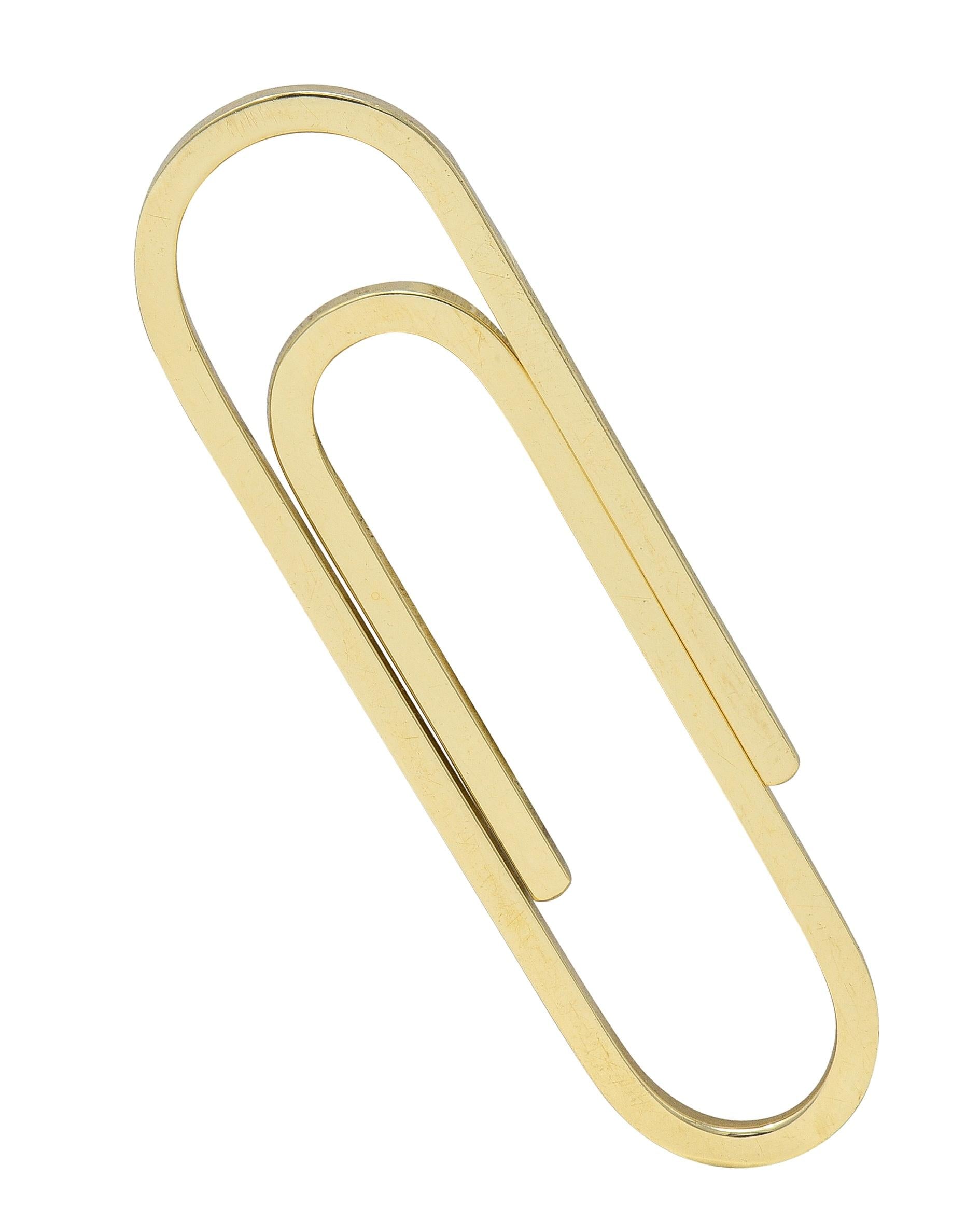 Tiffany & Co. 1990's 14 Karat Yellow Gold Vintage Large Paperclip