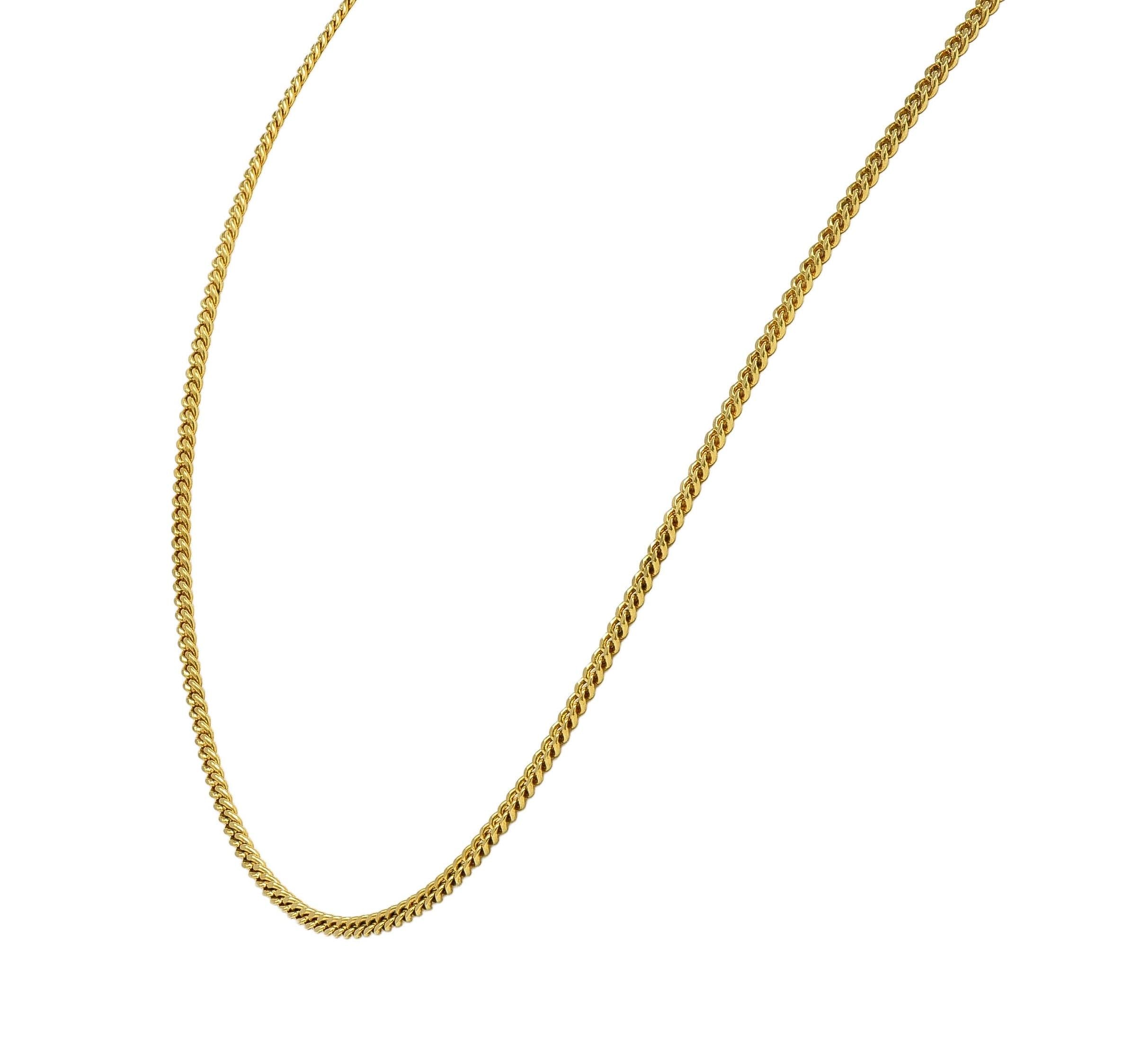 Bulgari 1990's 18 Karat Yellow Gold Vintage Curb Link Unisex Chain Necklace