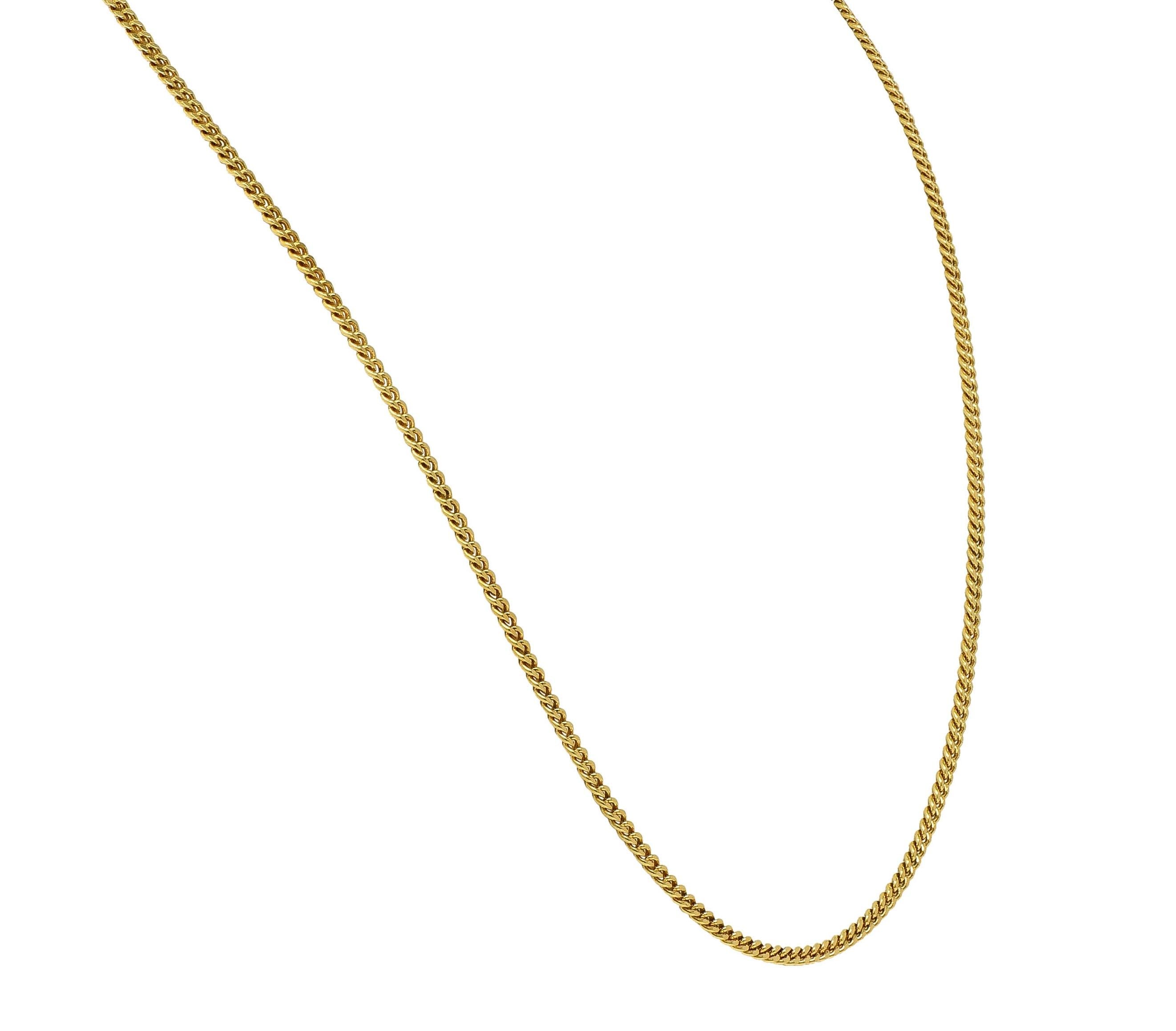 Bulgari 1990's 18 Karat Yellow Gold Vintage Curb Link Unisex Chain Necklace