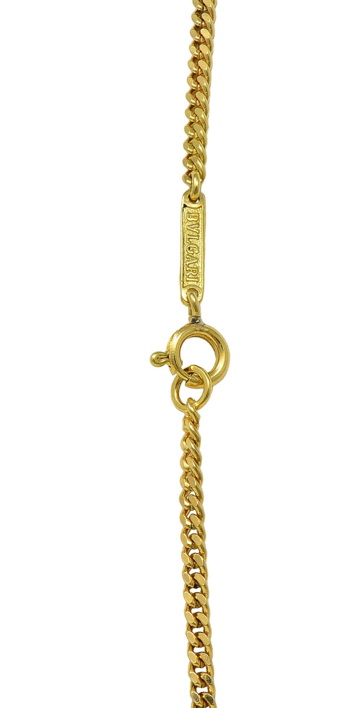 Bulgari 1990's 18 Karat Yellow Gold Vintage Curb Link Unisex Chain Necklace