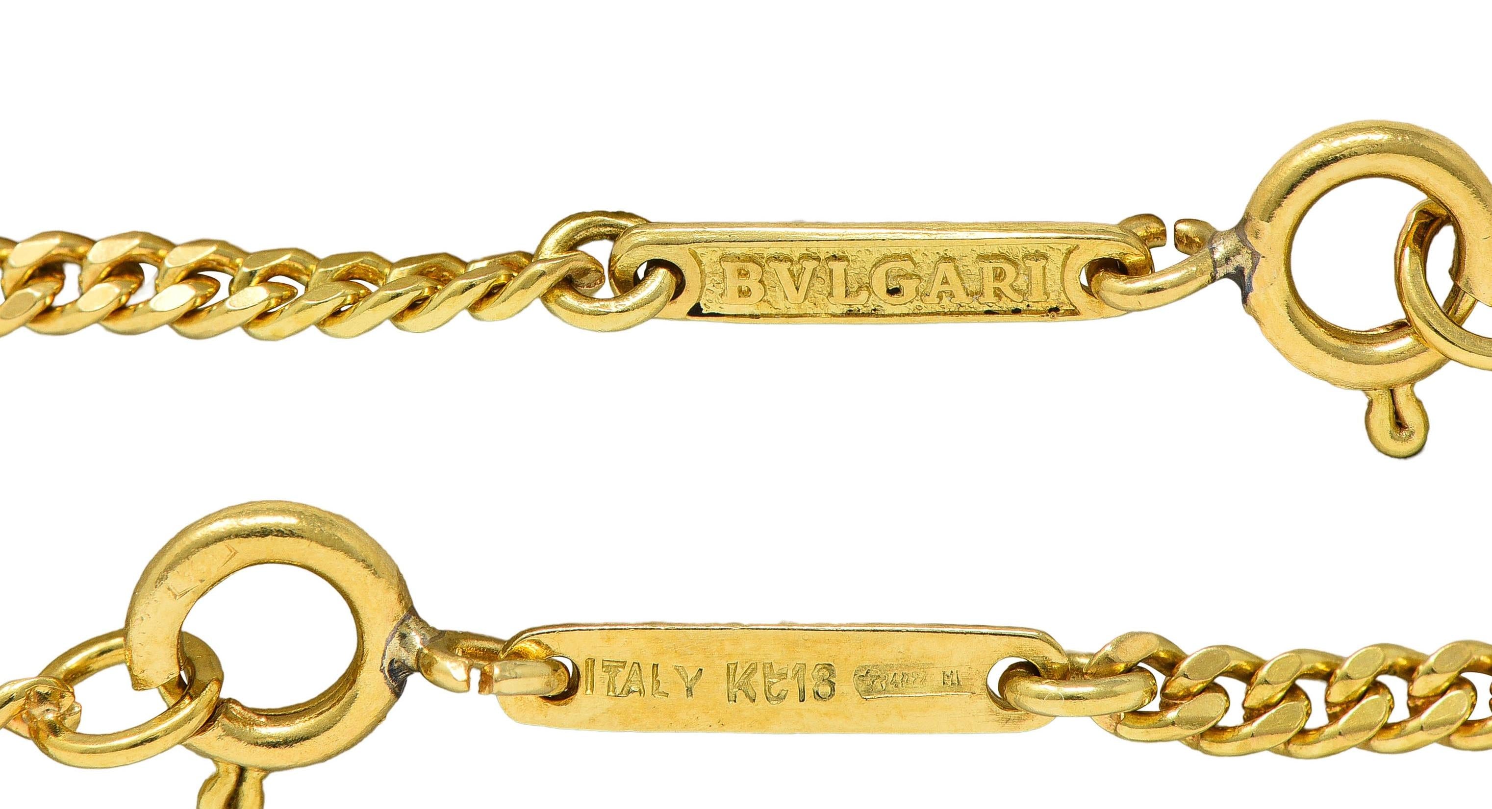 Bulgari 1990's 18 Karat Yellow Gold Vintage Curb Link Unisex Chain Necklace
