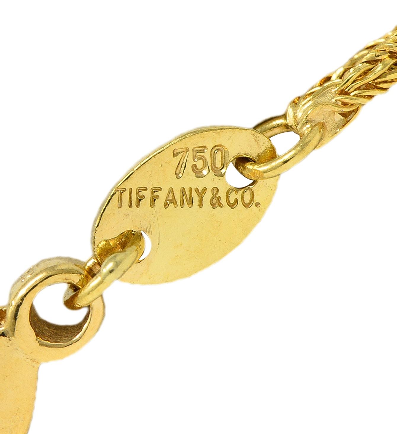 Tiffany & Co. 1960's 18K Gold Vintage Knotted Rope Chain Station Necklace