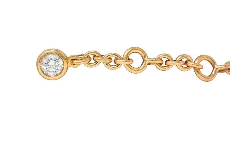 Hermés France Diamond 18 Karat Rose Gold Filet D'Or Horsebit Bracelet