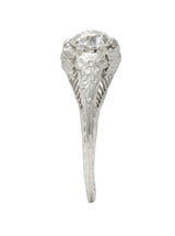 Art Deco Old European Diamond Platinum Orange Blossom Vintage Engagement Ring