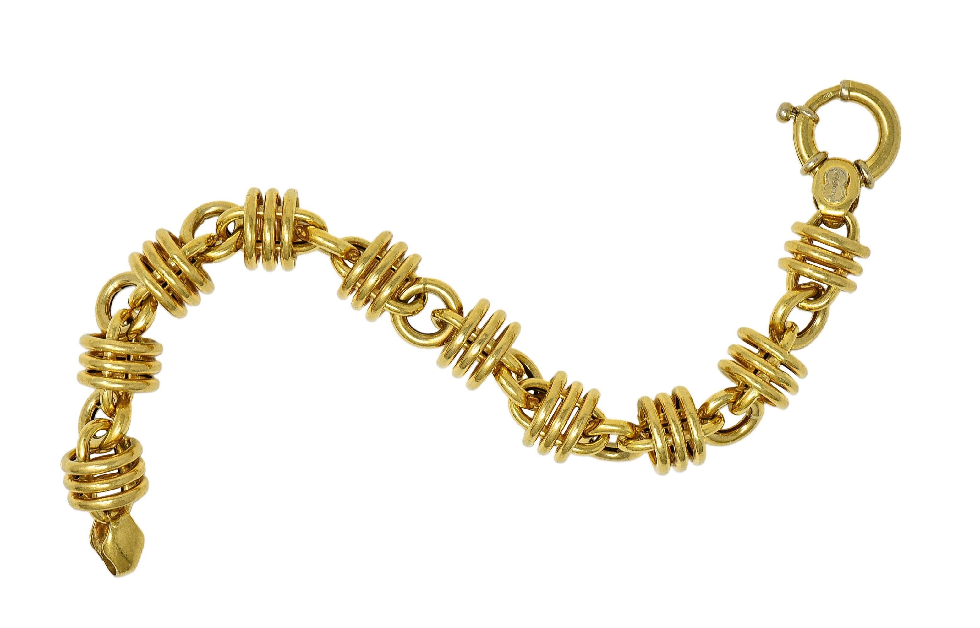 UnoArre 1980's 18 Karat Yellow Gold Vintage Status Link Bracelet