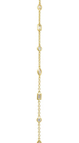 Contemporary 2.84 CTW Diamond 18 Karat Yellow Gold Diamonds-By-The-Yard Necklace