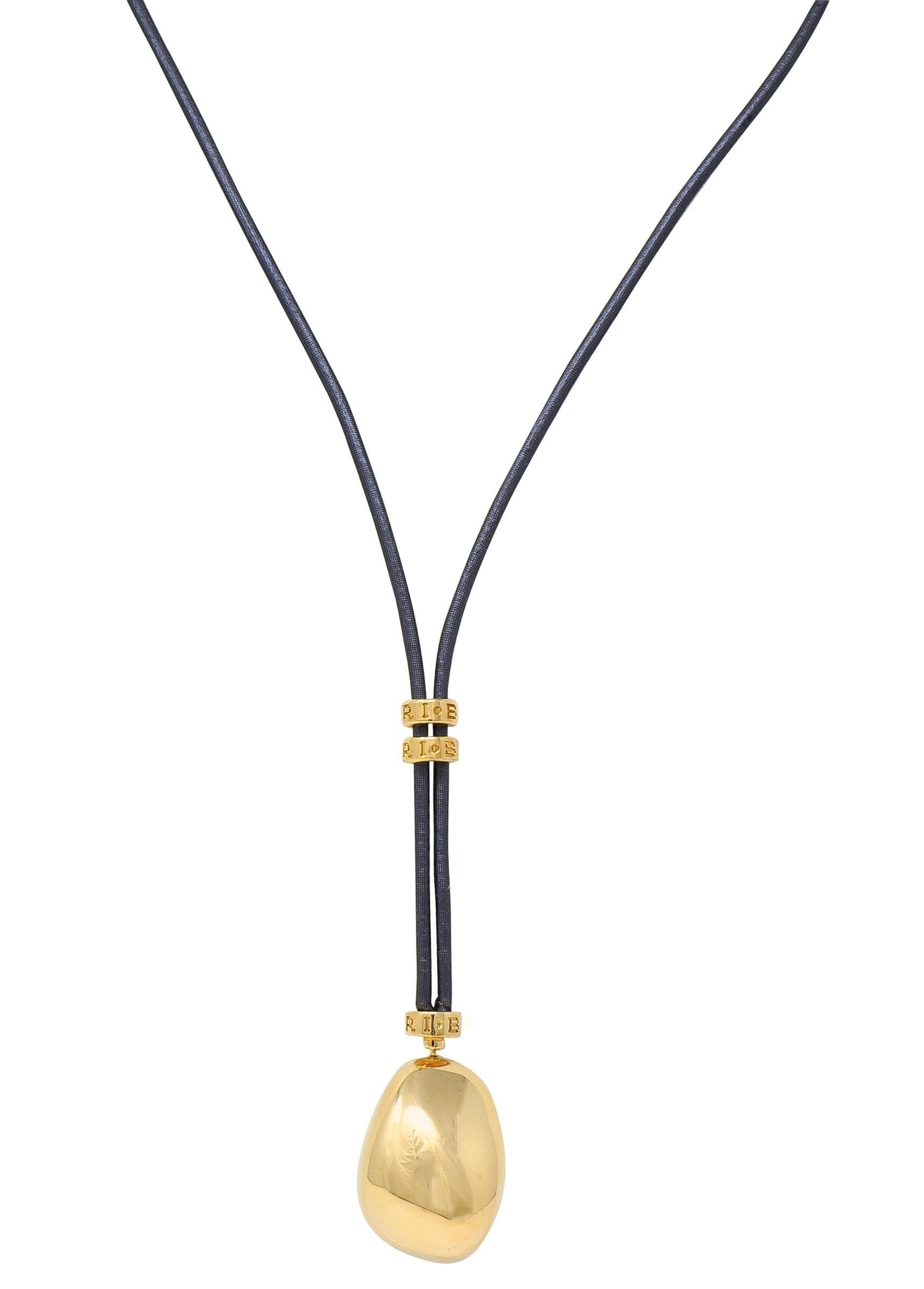 Bulgari 18K Yellow Gold Cord Sassi Mediterranean Eden Nugget Pendant Necklace