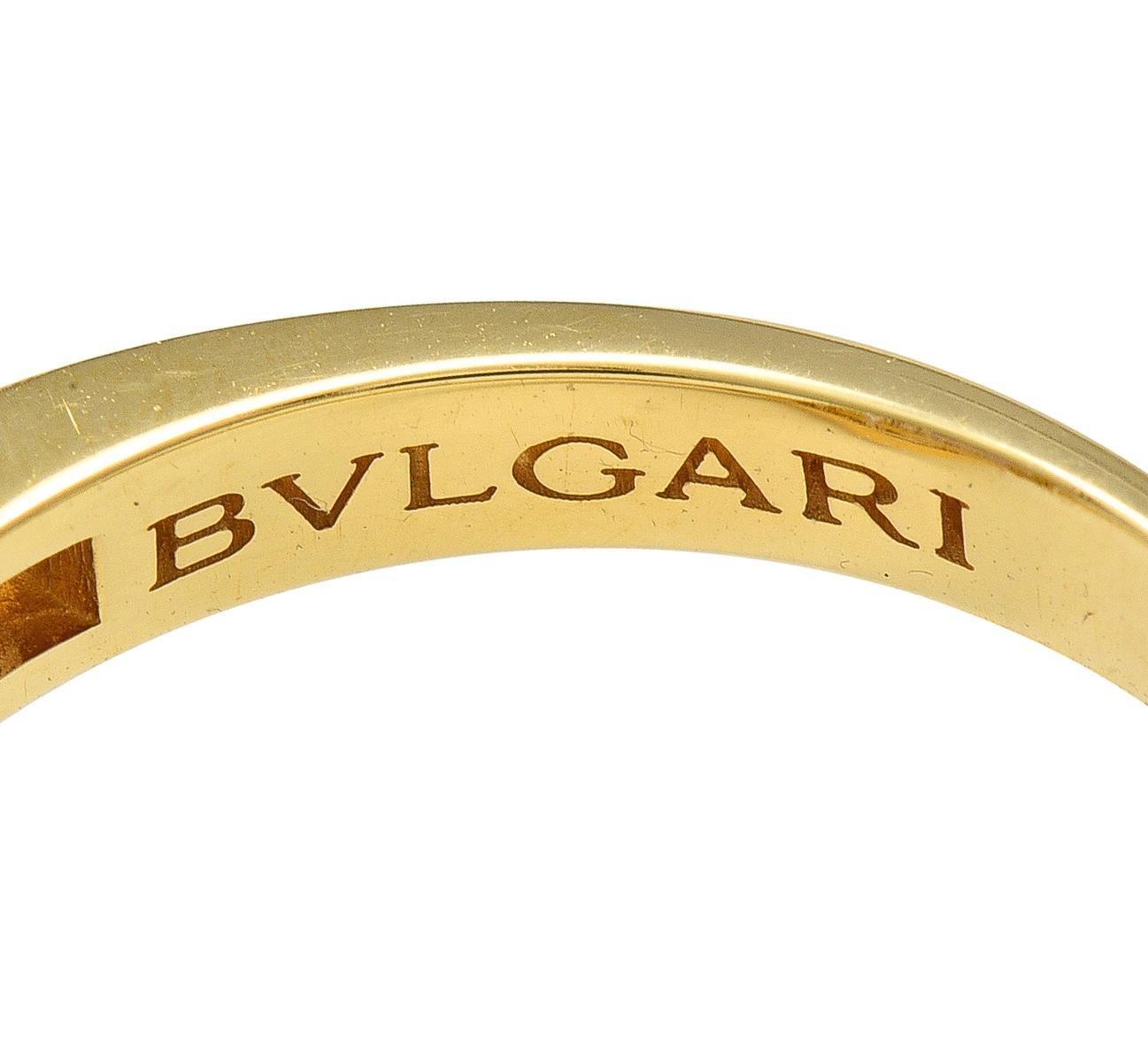 Bulgari 2000's 3.45 CTW Amethyst Diamond 18Kt Yellow Gold Elisia Navette Ring