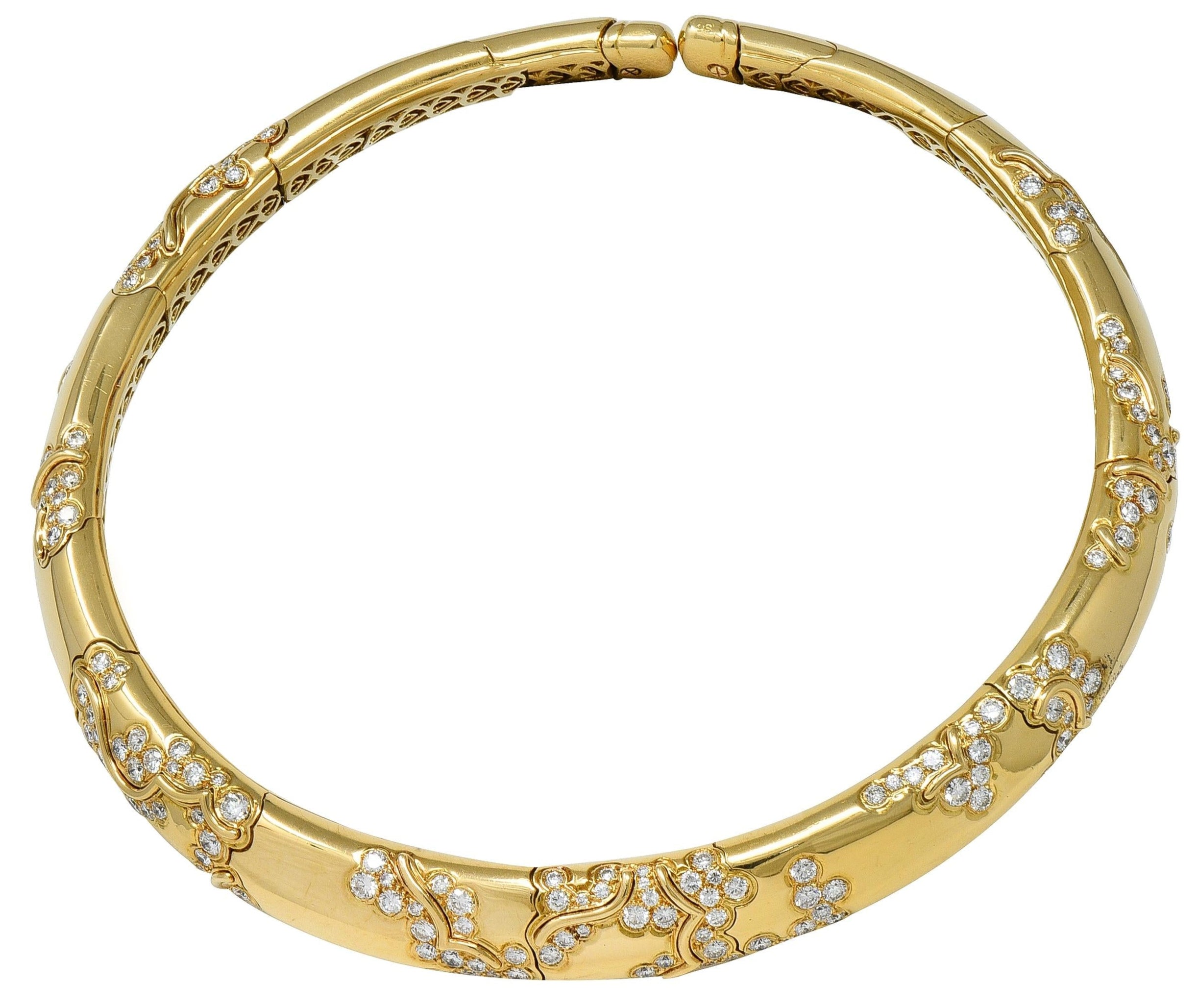 Marina B. 1986 French 7.44 CTW Diamond 18K Gold Vintage Écume Choker Neklace