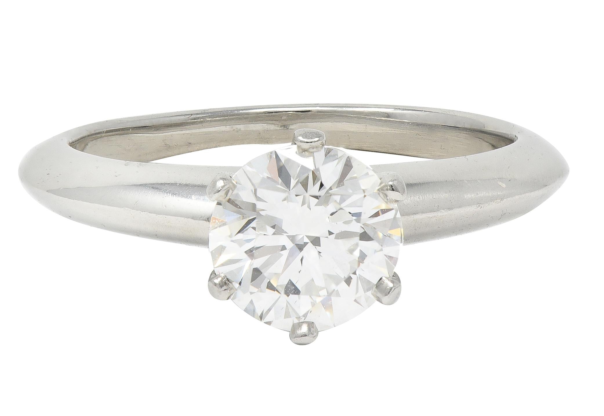 Tiffany & Co. Contemporary 1.13 CTW Diamond Platinum Solitaire Engagement Ring