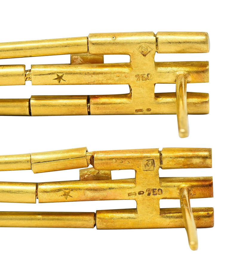 H. Stern Diamond 18 Karat Yellow Gold Fringe Fluid Gold Bead Drop Earrings