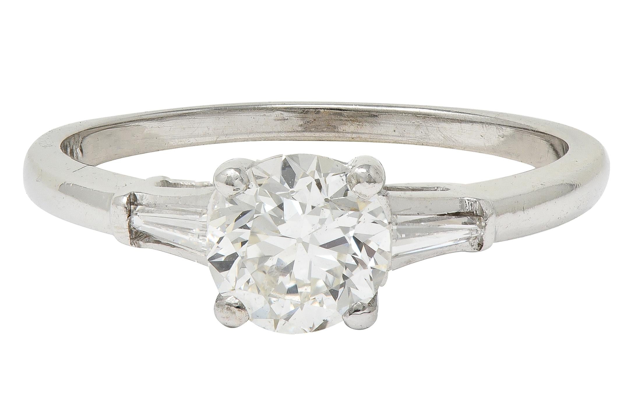 Mid-Century 0.89 CTW Old European Diamond 14K Gold Vintage Engagement Ring