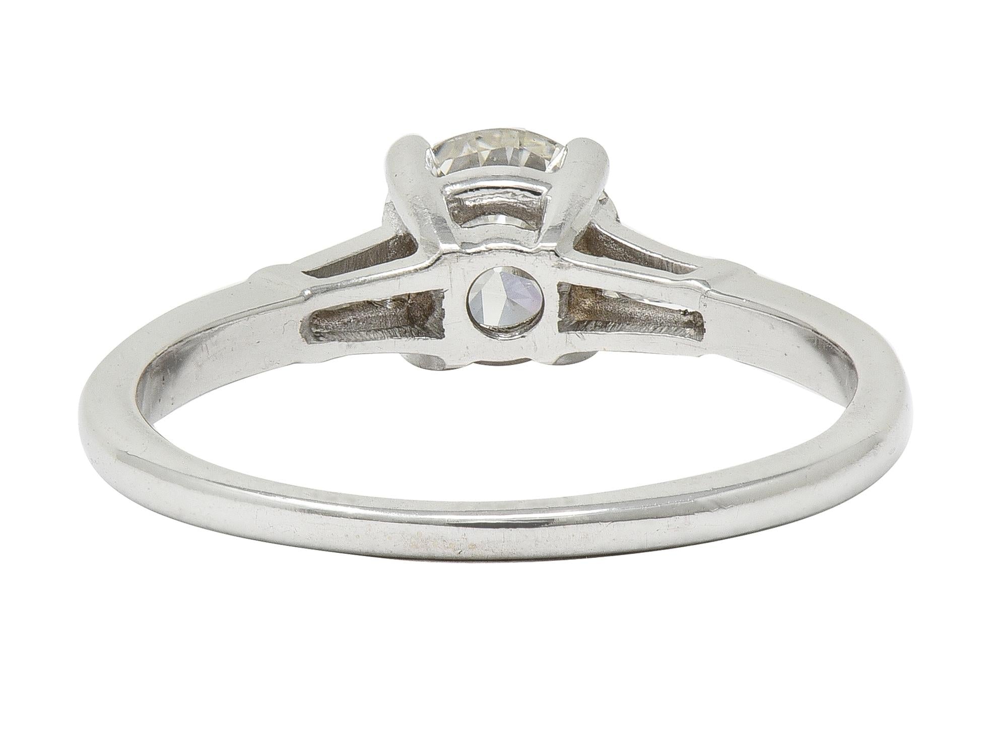 Mid-Century 0.89 CTW Old European Diamond 14K Gold Vintage Engagement Ring