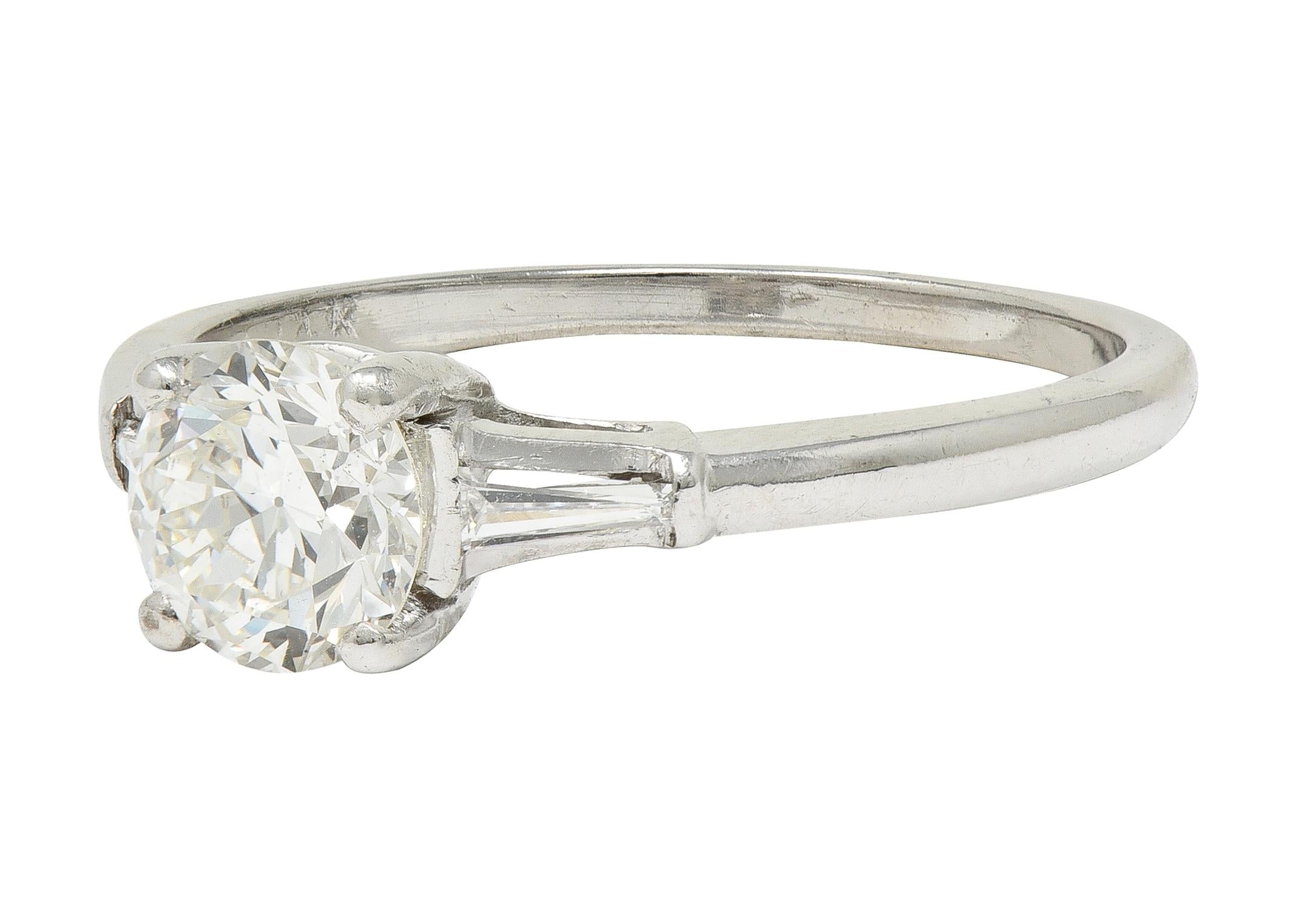 Mid-Century 0.89 CTW Old European Diamond 14K Gold Vintage Engagement Ring