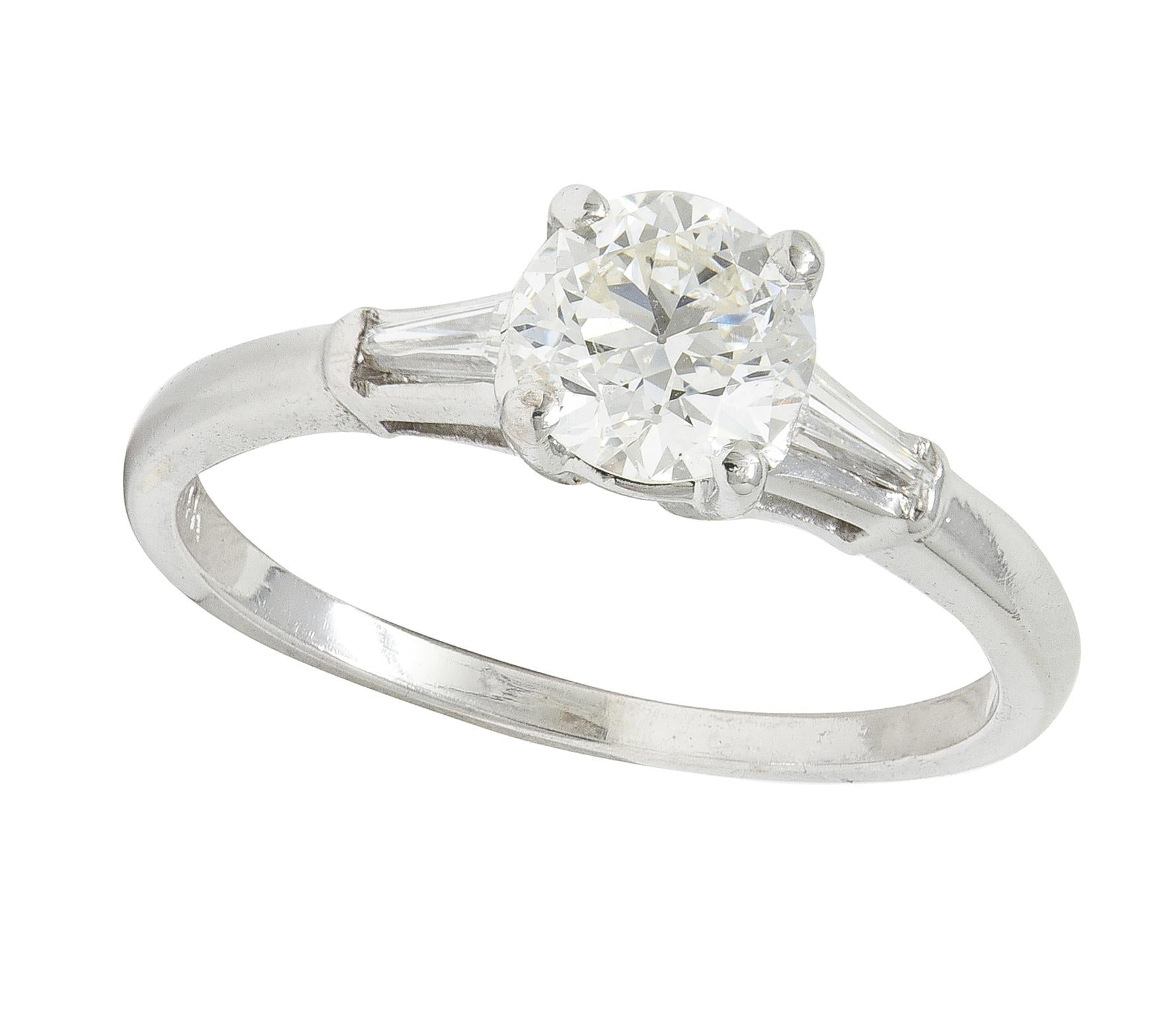 Mid-Century 0.89 CTW Old European Diamond 14K Gold Vintage Engagement Ring