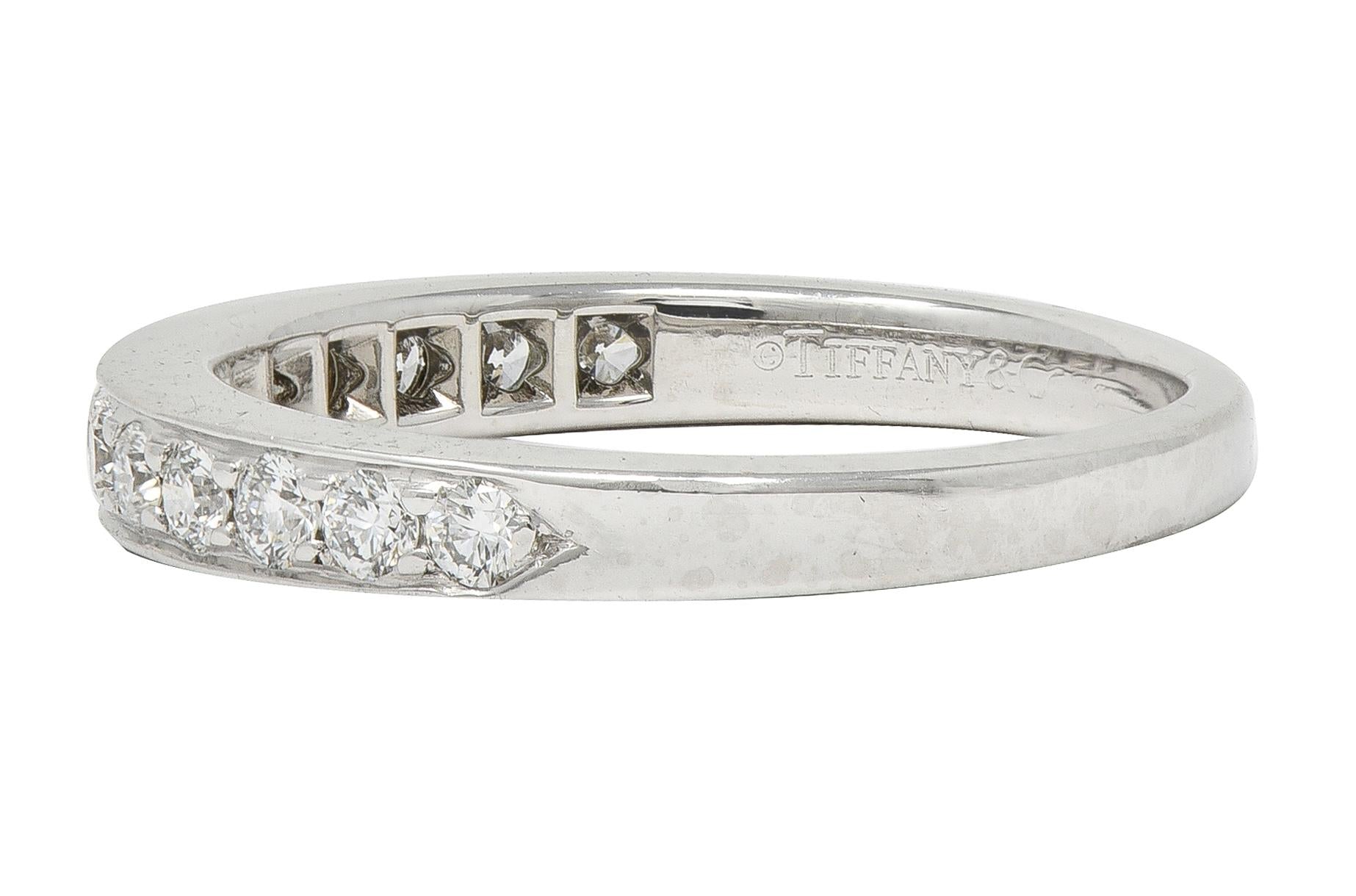 Tiffany & Co. Contemporary Round Brilliant Diamond Platinum Wedding Band Ring