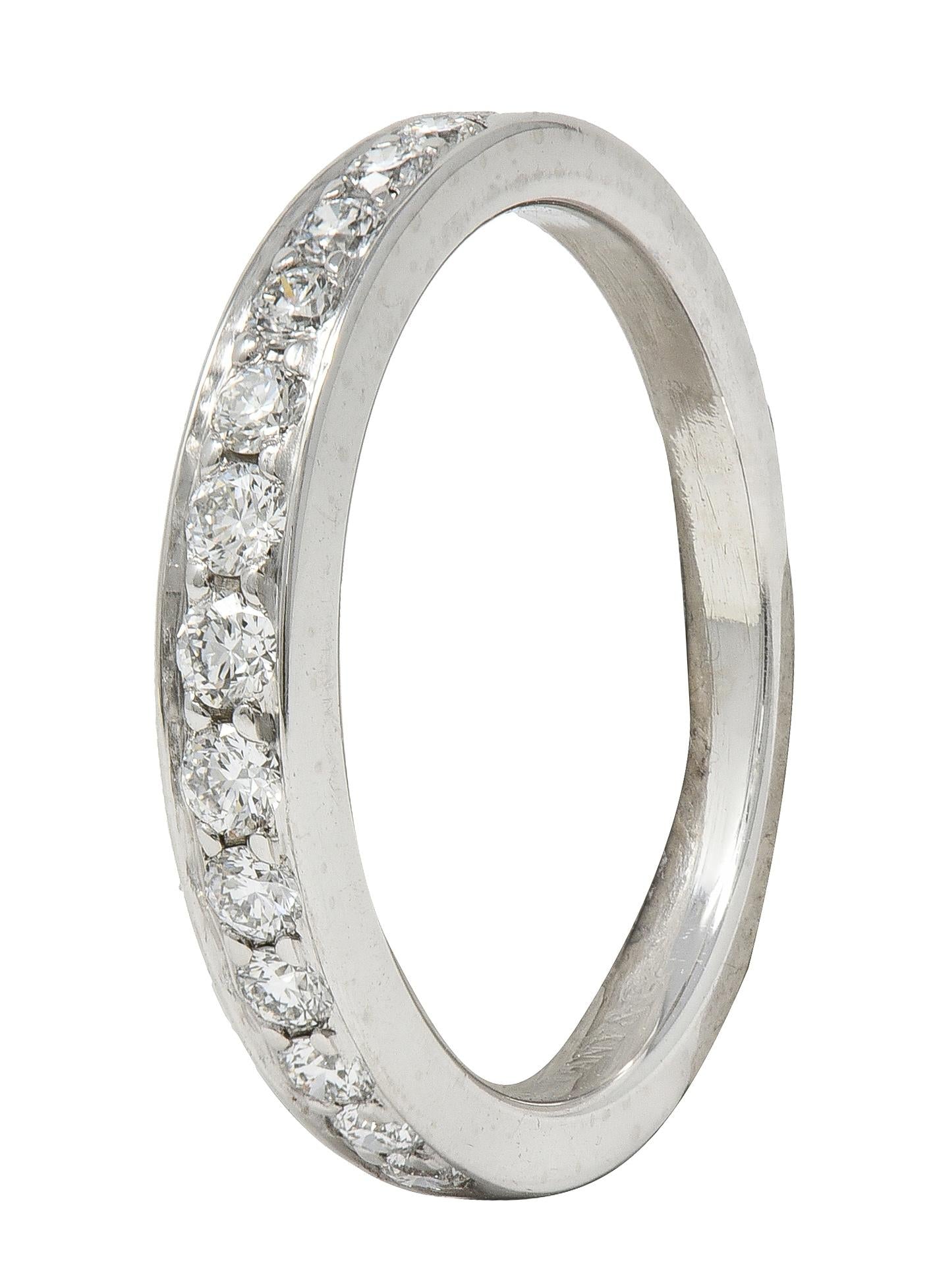 Tiffany & Co. Contemporary Round Brilliant Diamond Platinum Wedding Band Ring