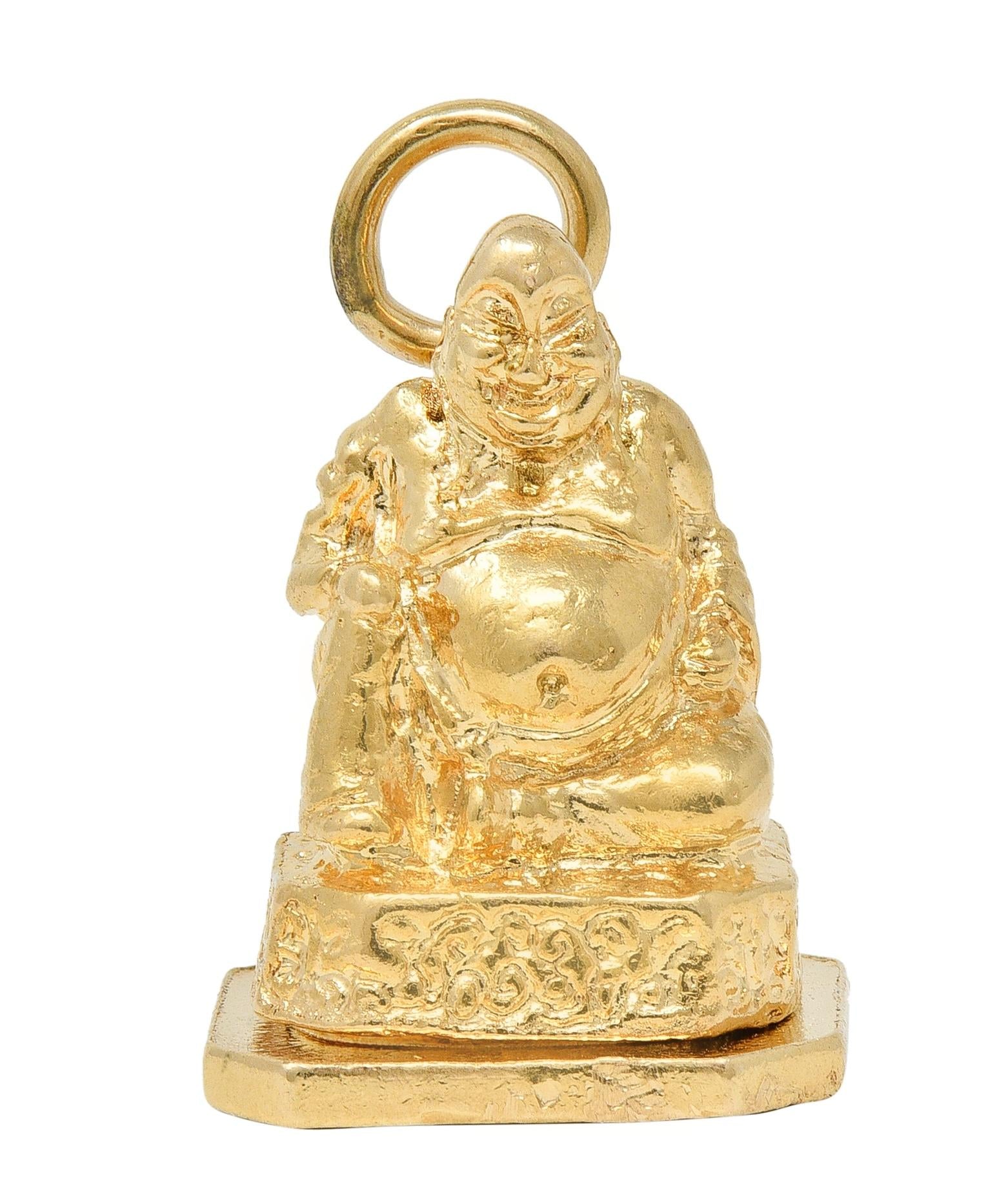 1990's 14 Karat Yellow Gold Vintage Buddha Pendant Locket Charm