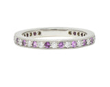 Tiffany & Co. 2000's Diamond Pink Sapphire Platinum Legacy Eternity Band Ring