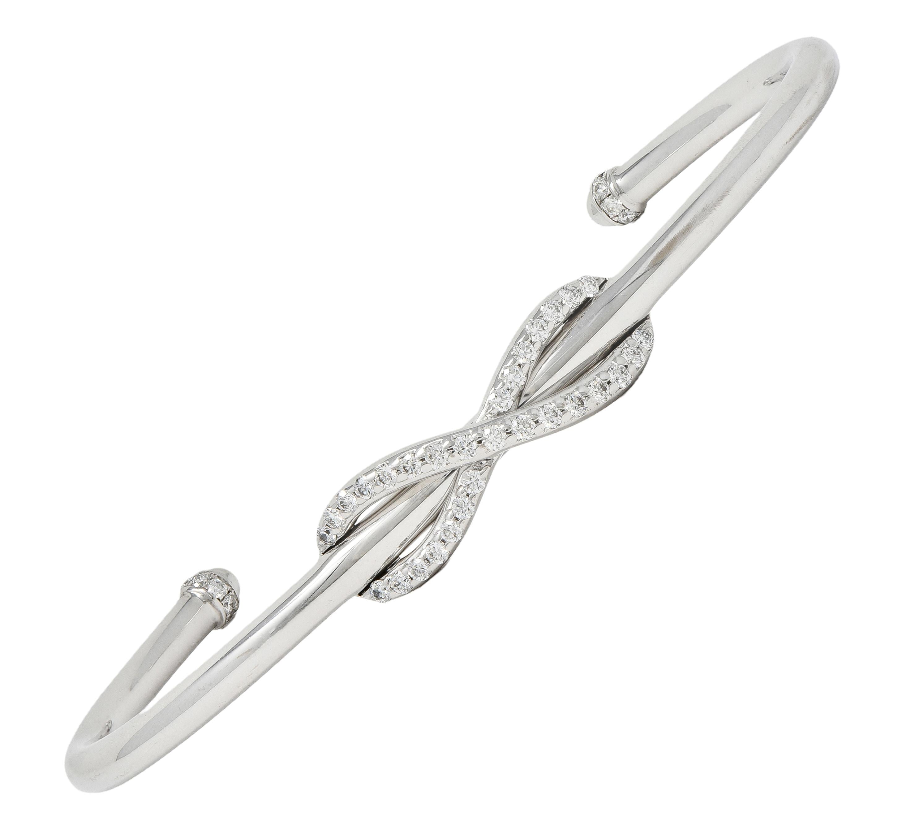 Tiffany & Co. Contemporary Diamond 18 Karat White Gold Infinity Cuff Bracelet