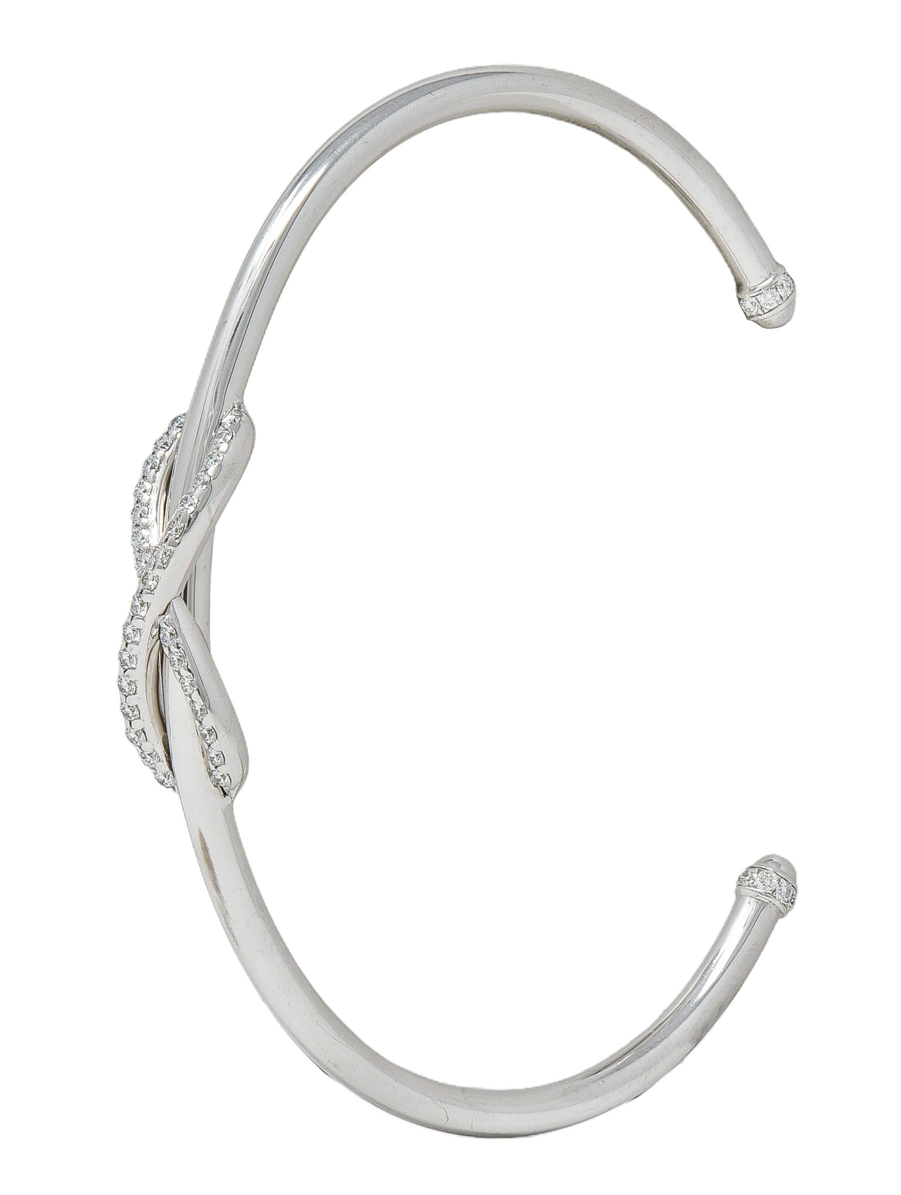 Tiffany & Co. Contemporary Diamond 18 Karat White Gold Infinity Cuff Bracelet