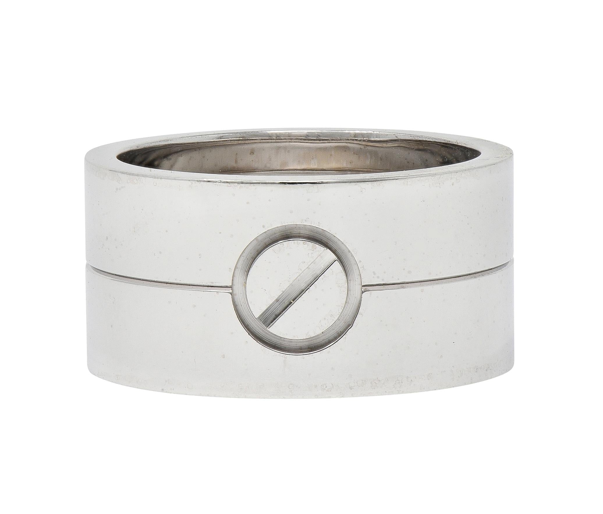 Cartier Contemporary 18 Karat White Gold High Love Unisex Band Ring