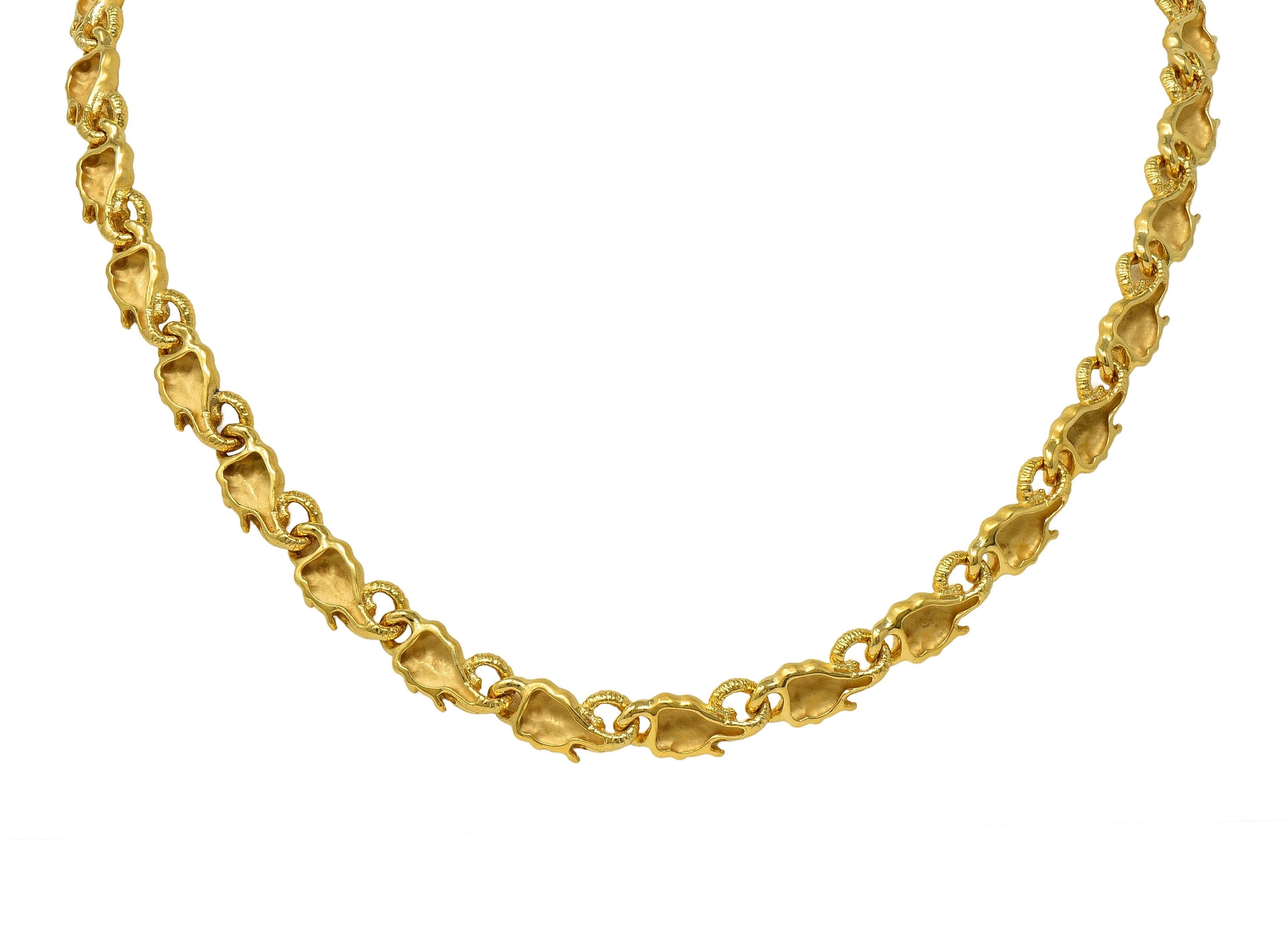 Carrera y Carrera 18 Karat Yellow Gold Elephant Animal Link Necklace