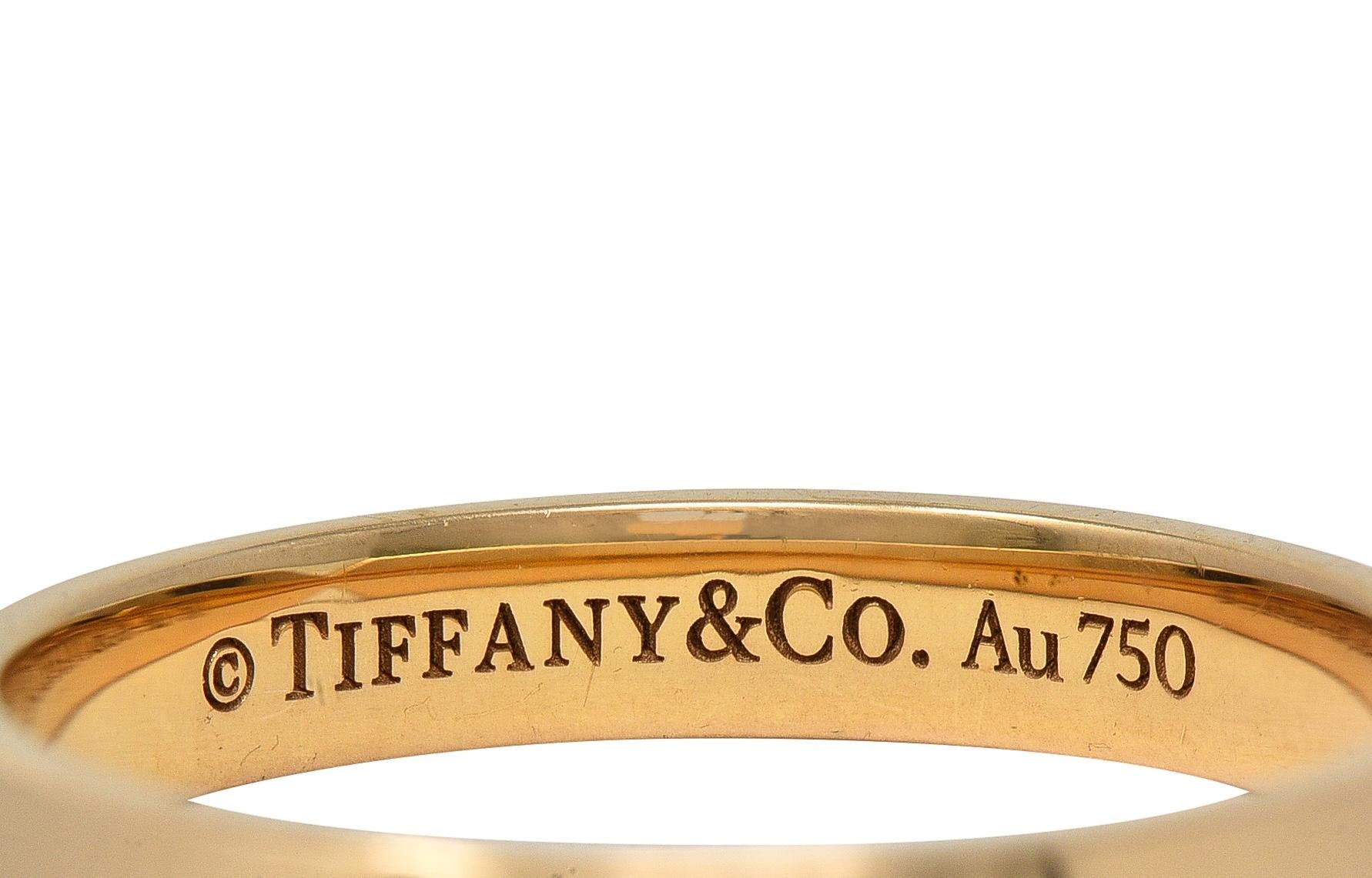Tiffany & Co. 18 Karat Yellow Gold Contemporary Narrow Nesting Wedding Band Ring