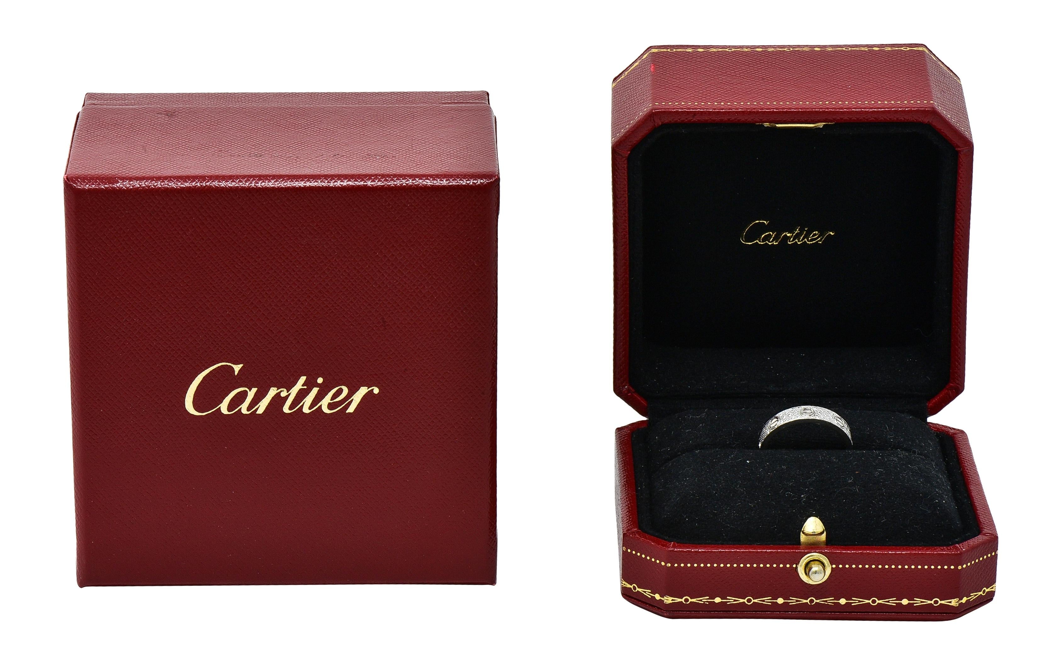 Cartier Contemporary Diamond 18 Karat White Gold High Love Unisex Band Ring