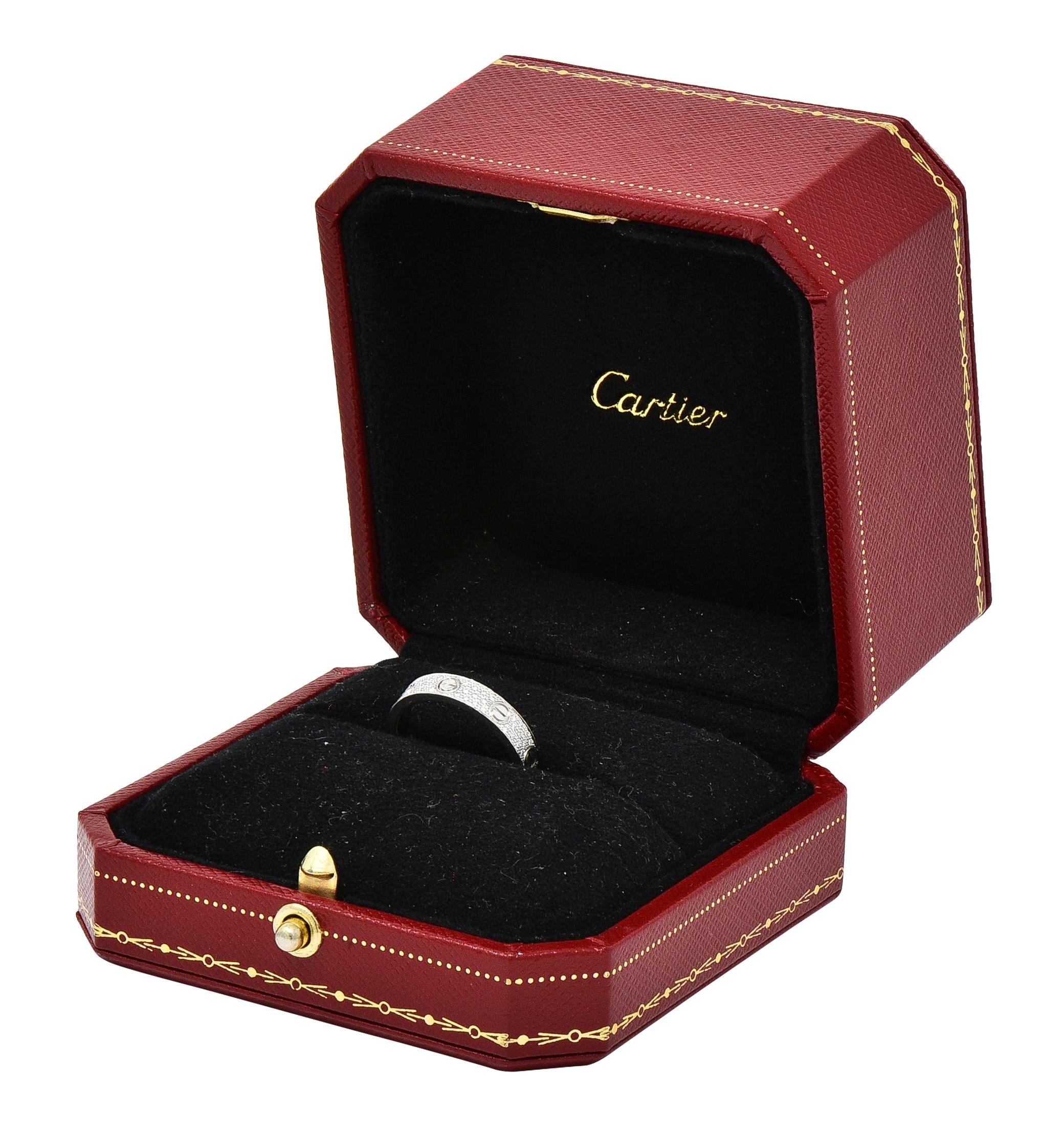 Cartier Contemporary Diamond 18 Karat White Gold High Love Unisex Band Ring