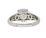 Contemporary 1.87 CTW Brilliant Cut Diamond Platinum Lotus Engagement Ring GIA