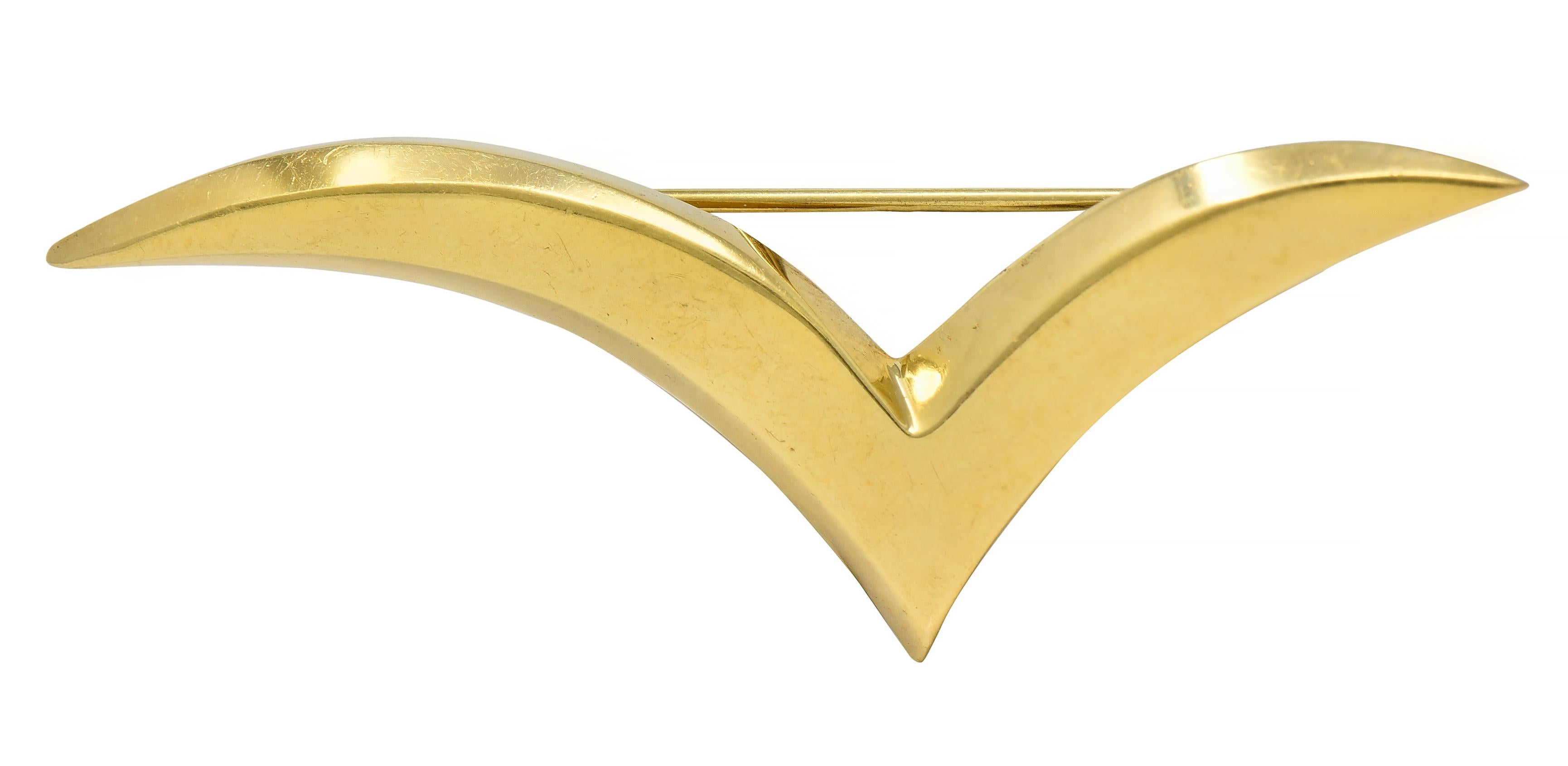 Tiffany & Co. 1980's 18 Karat Yellow Gold Vintage Seagull Brooch