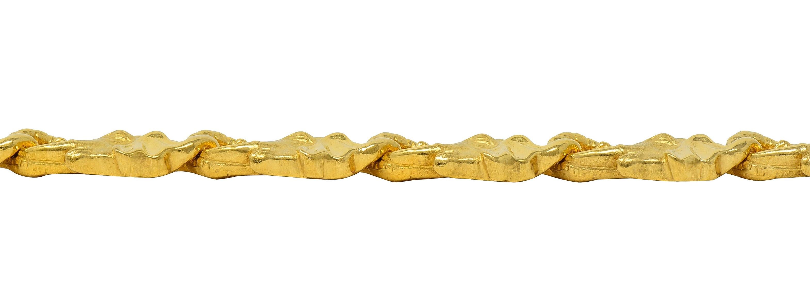 Carrera y Carrera 18 Karat Yellow Gold Elephant Animal Link Bracelet