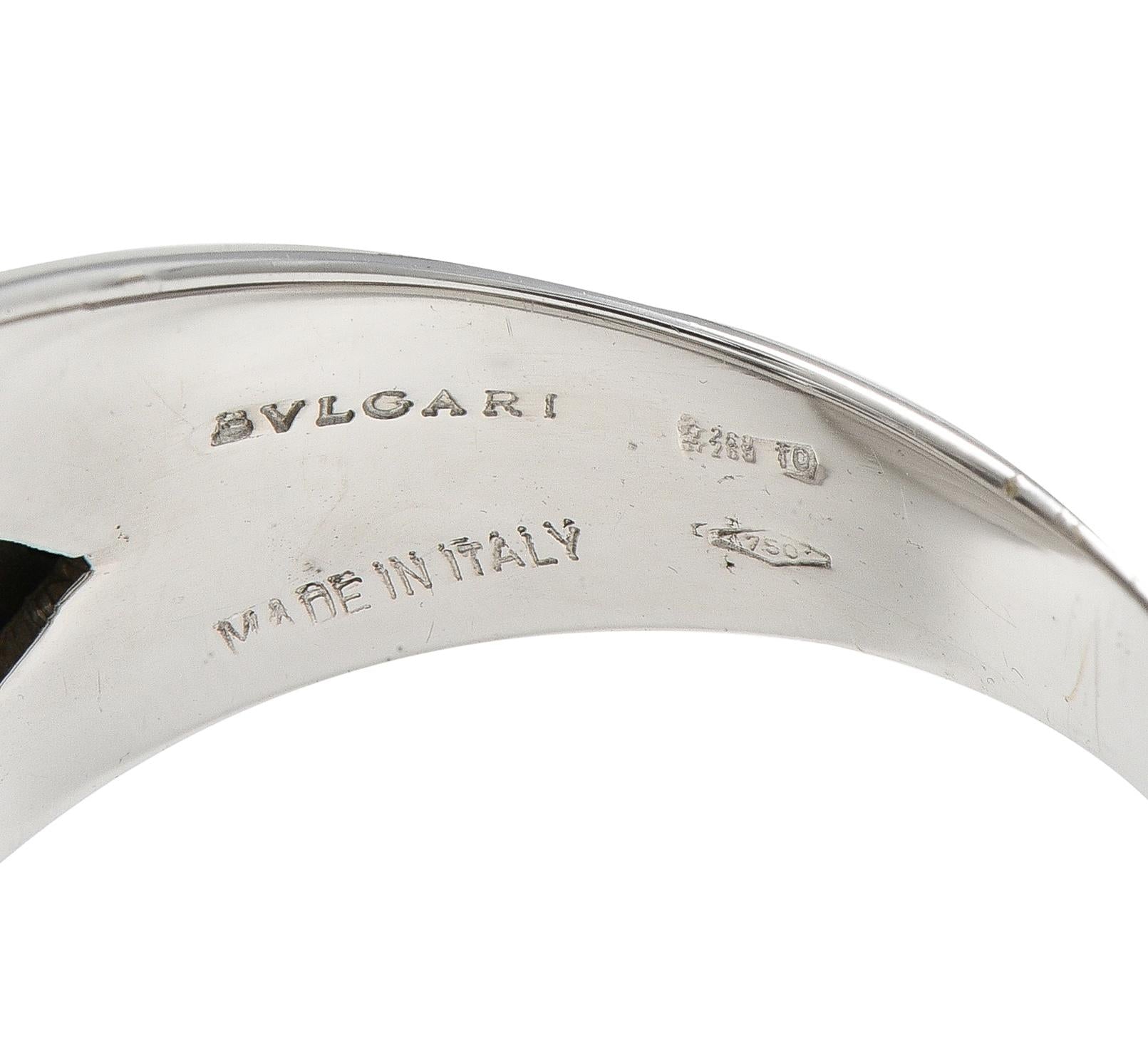 Bulgari Contemporary Diamond 18 Karat White Gold Domed Abbraccio Ring