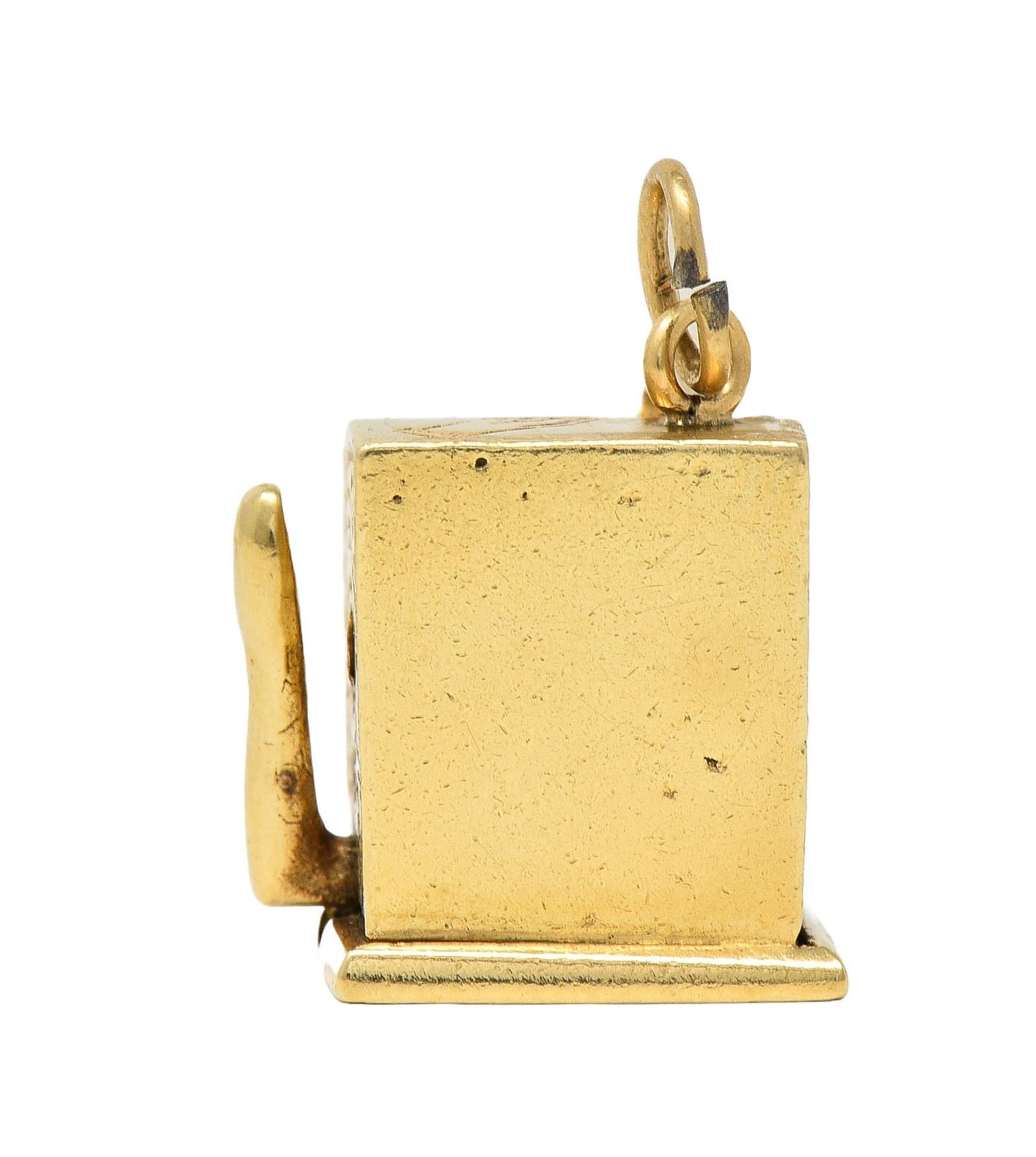Retro 1940's Enamel 14 Karat Yellow Gold Slot Machine Vintage Charm