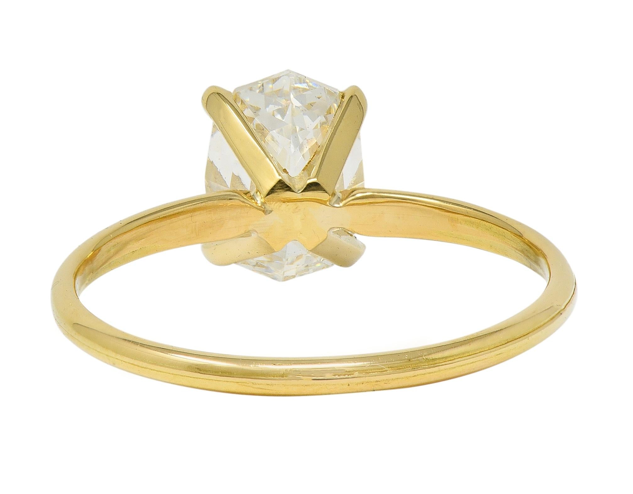 Contemporary 2.06 CTW Oval Diamond 18K Gold Solitaire Engagement Ring GIA