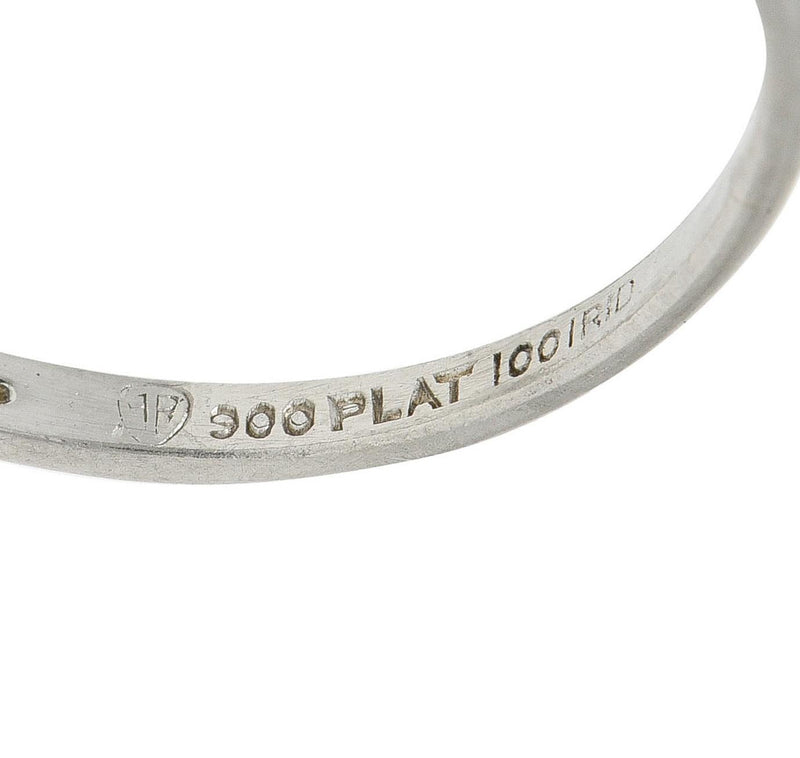 Mid-Century Old European Cut Diamond Platinum Vintage Engagement Ring