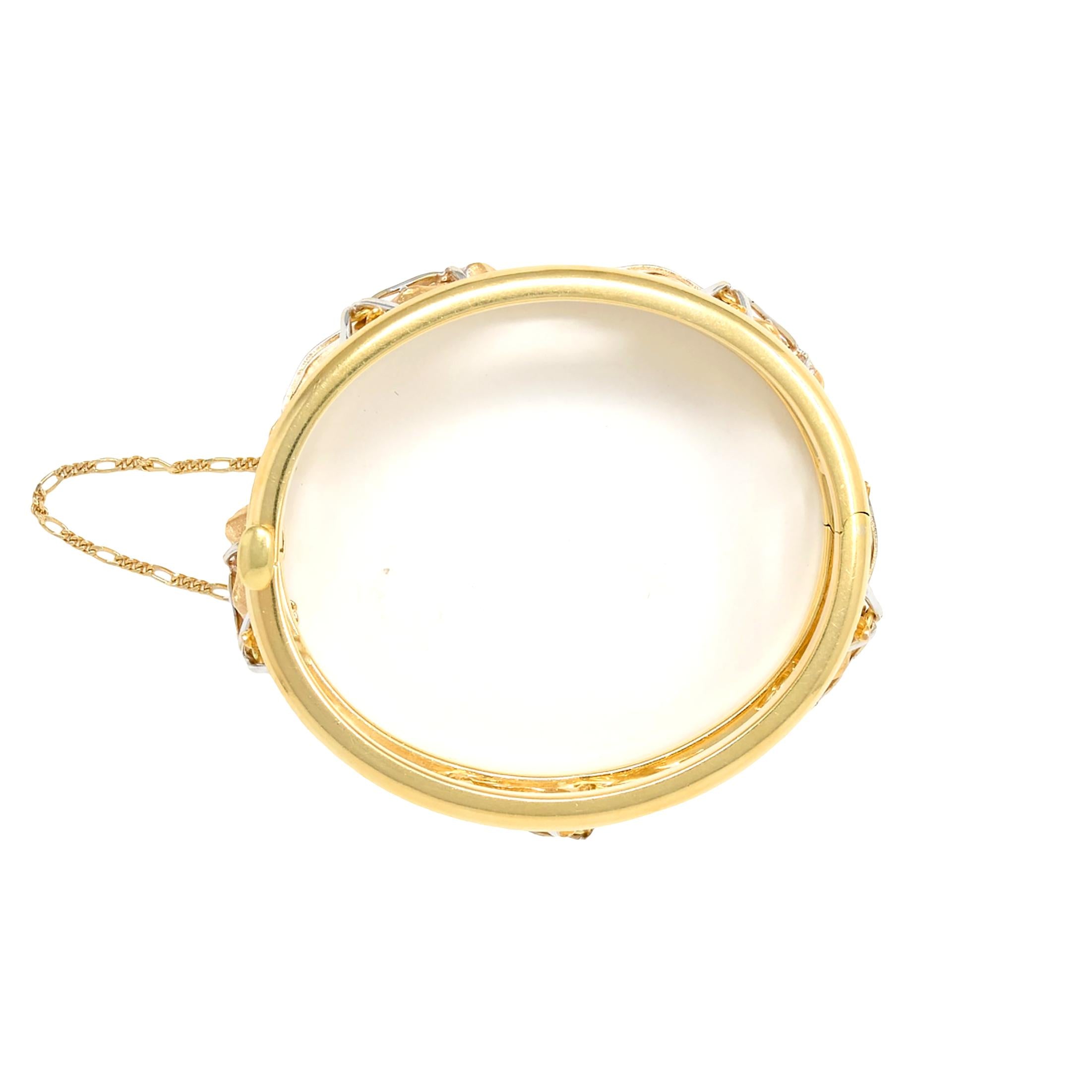 1970's 18 Karat Yellow Tri-Gold Vintage Horse Head Bangle Bracelet