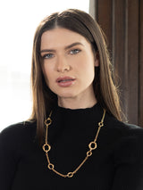 Gucci Contemporary 18 Karat Yellow Gold Bamboo Link Station Necklace Wilson's Estate Jewelry
