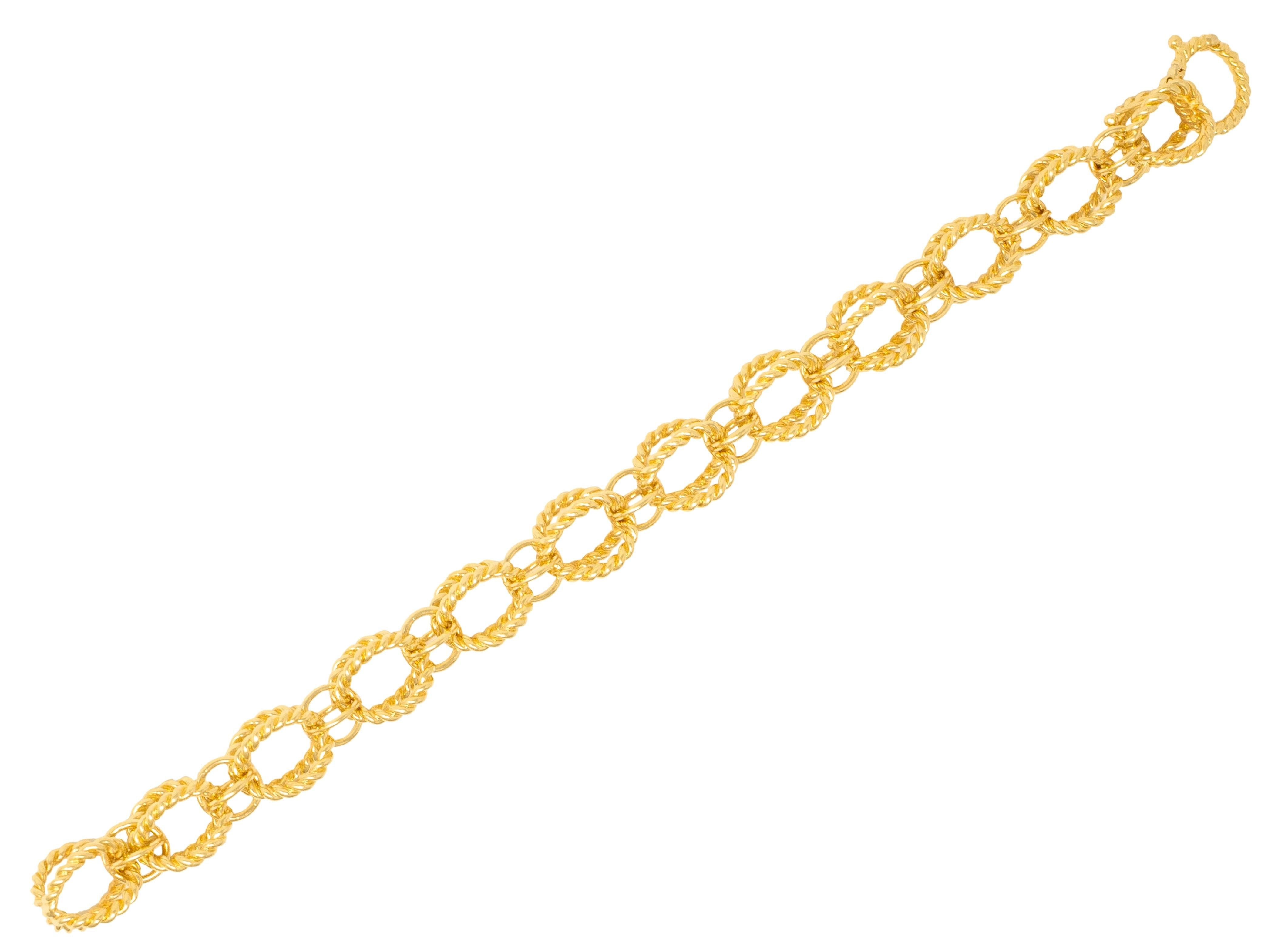 Tiffany & Co. Schlumberger 1960's 18K Gold Twisted Sphere Link Vintage Bracelet