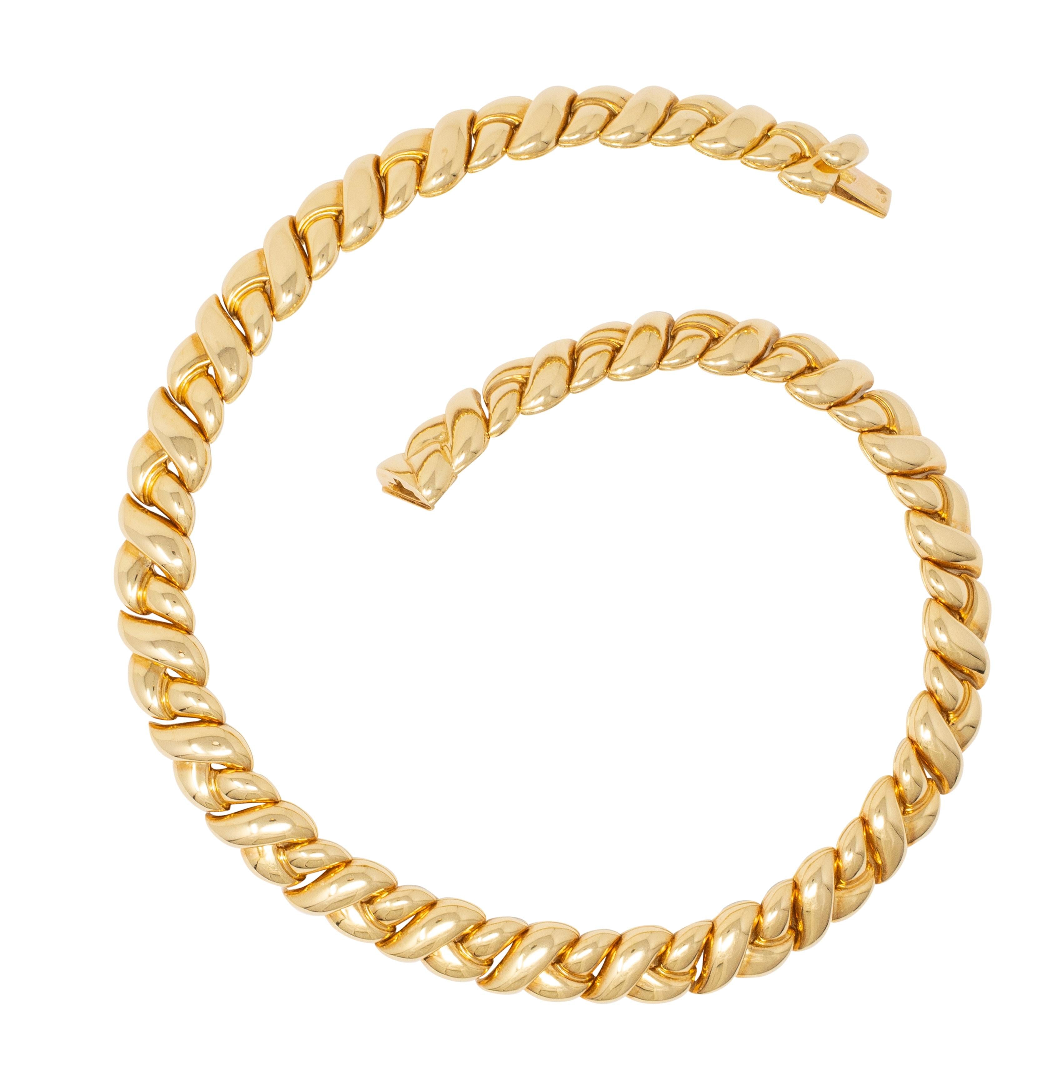 Van Cleef & Arpels French 1980 18K Yellow Gold Vintage Braided Collar Necklace