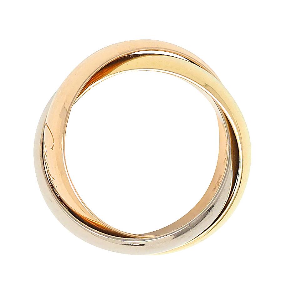 Cartier 1980's 18 Karat Tri-Gold Vintage Trinity Rolling Band Ring
