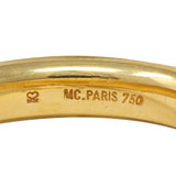 M.C. Paris Sapphire 18 Karat Yellow Gold Flush Set Vintage Unisex Band Ring