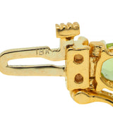 Vintage 20.14 CTW Oval Cut Peridot Diamond 18 Karat Yellow Gold Line Bracelet
