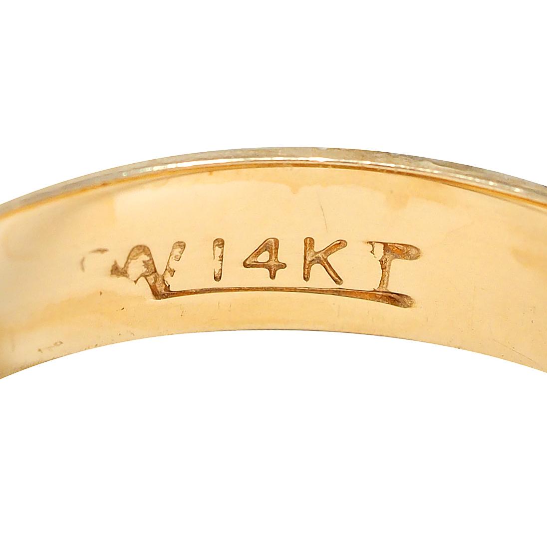 Late Art Deco 14 Karat Yellow Gold Vintage Wedding Band Ring